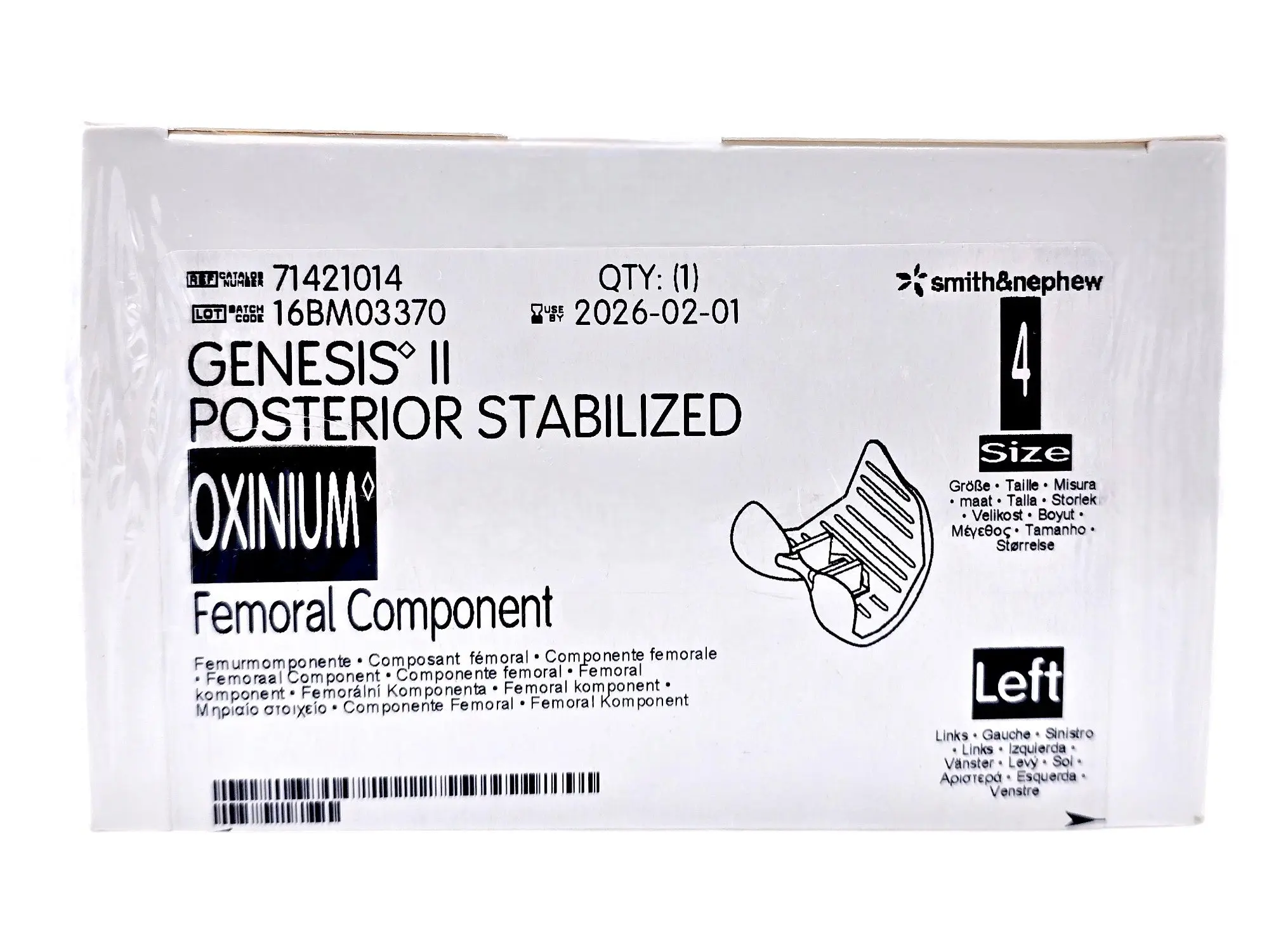 Smith & Nephew 71421014 Genesis II Oxinium Posterior Stabilized Femoral Left Size 4