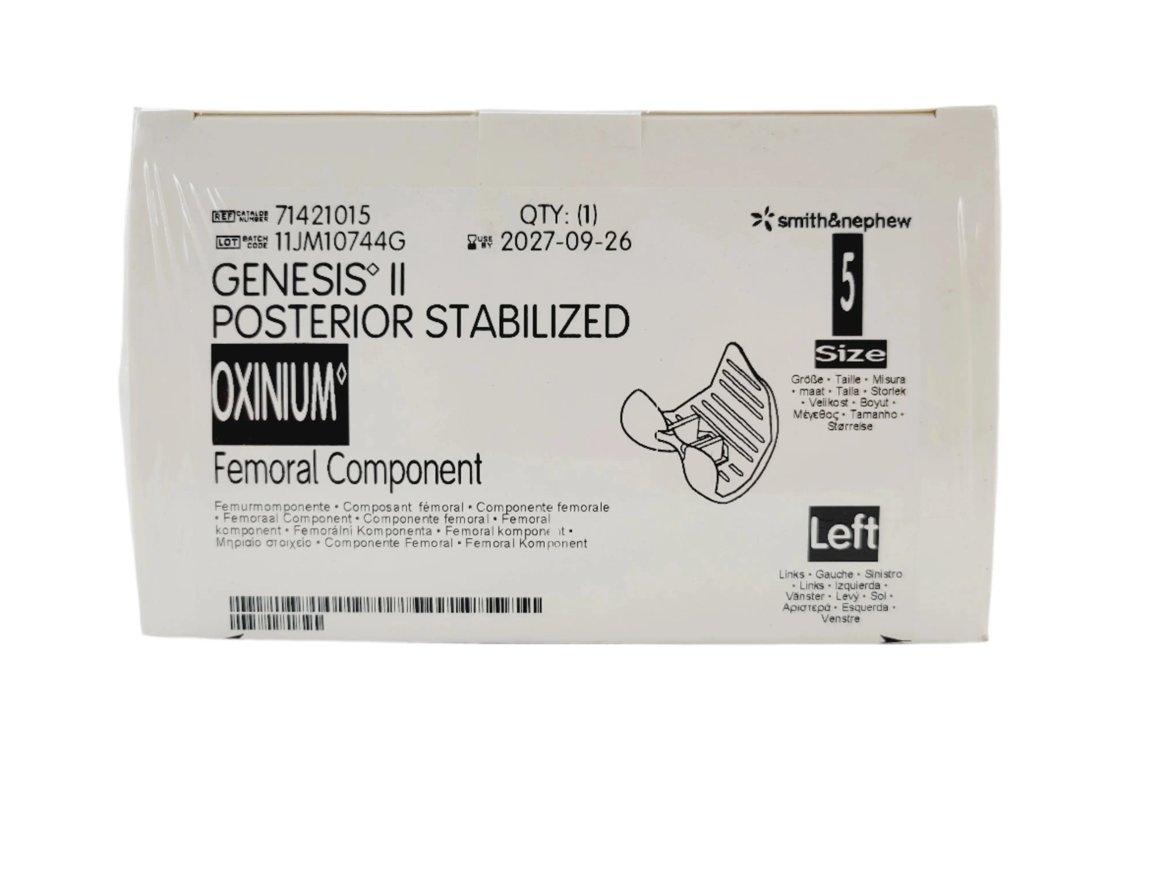 Smith & Nephew 71421015 Genesis II Oxinium Posterior Stabilized Femoral Left Size 5
