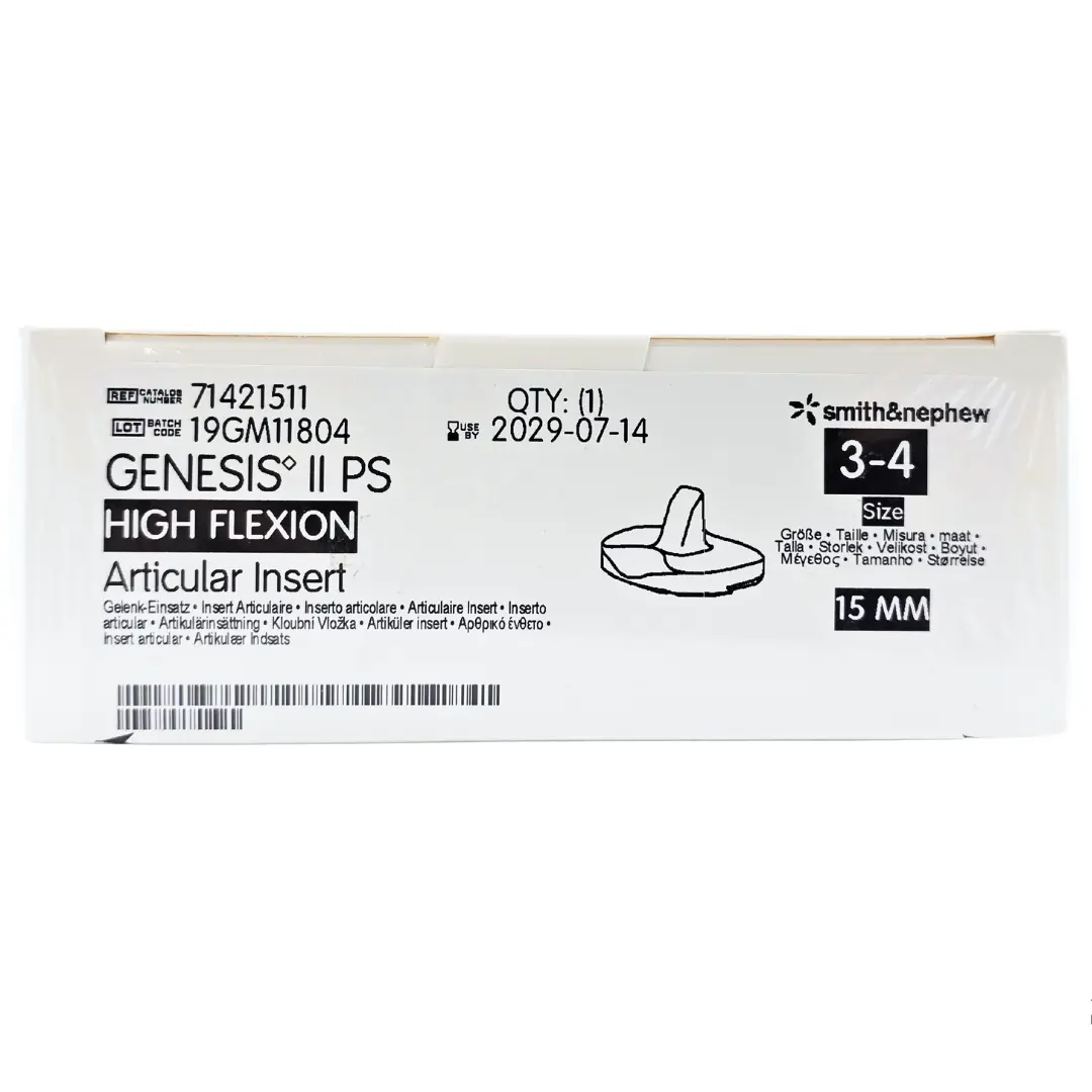 Smith & Nephew 71421511 GENESIS II 15mm Posterior Stabilized High Flexion Insert Size 3-4