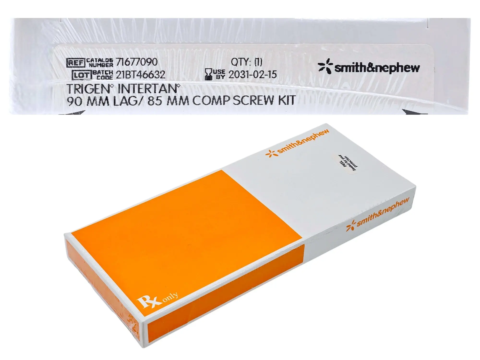 Smith & Nephew 71677090 Trigen Intertan Lag/ Compression Interlocking Screw Kit 90mm / 85mm