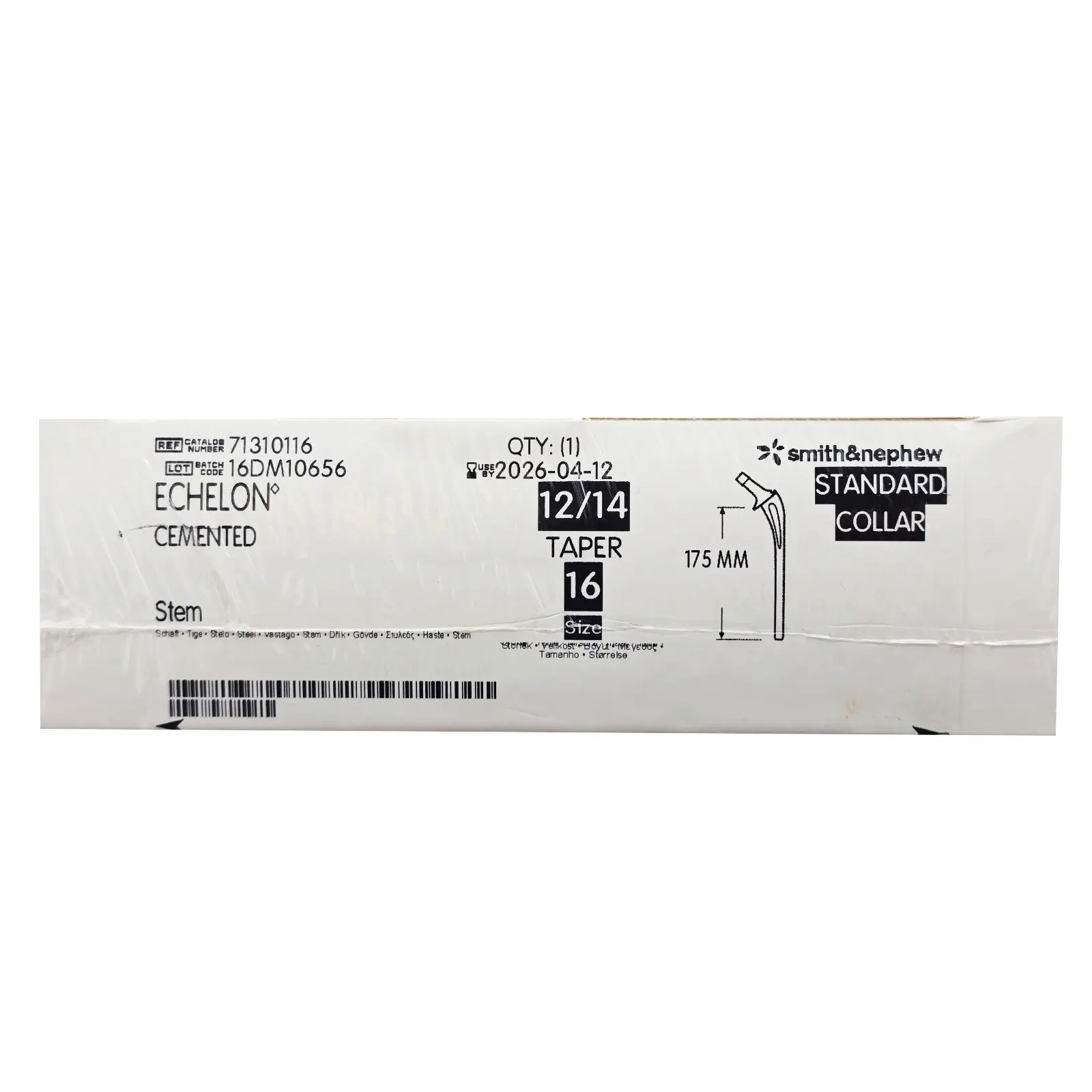 Smith & Nephew 71310116 Echelon 175mm Cemented Femoral Component Size 16