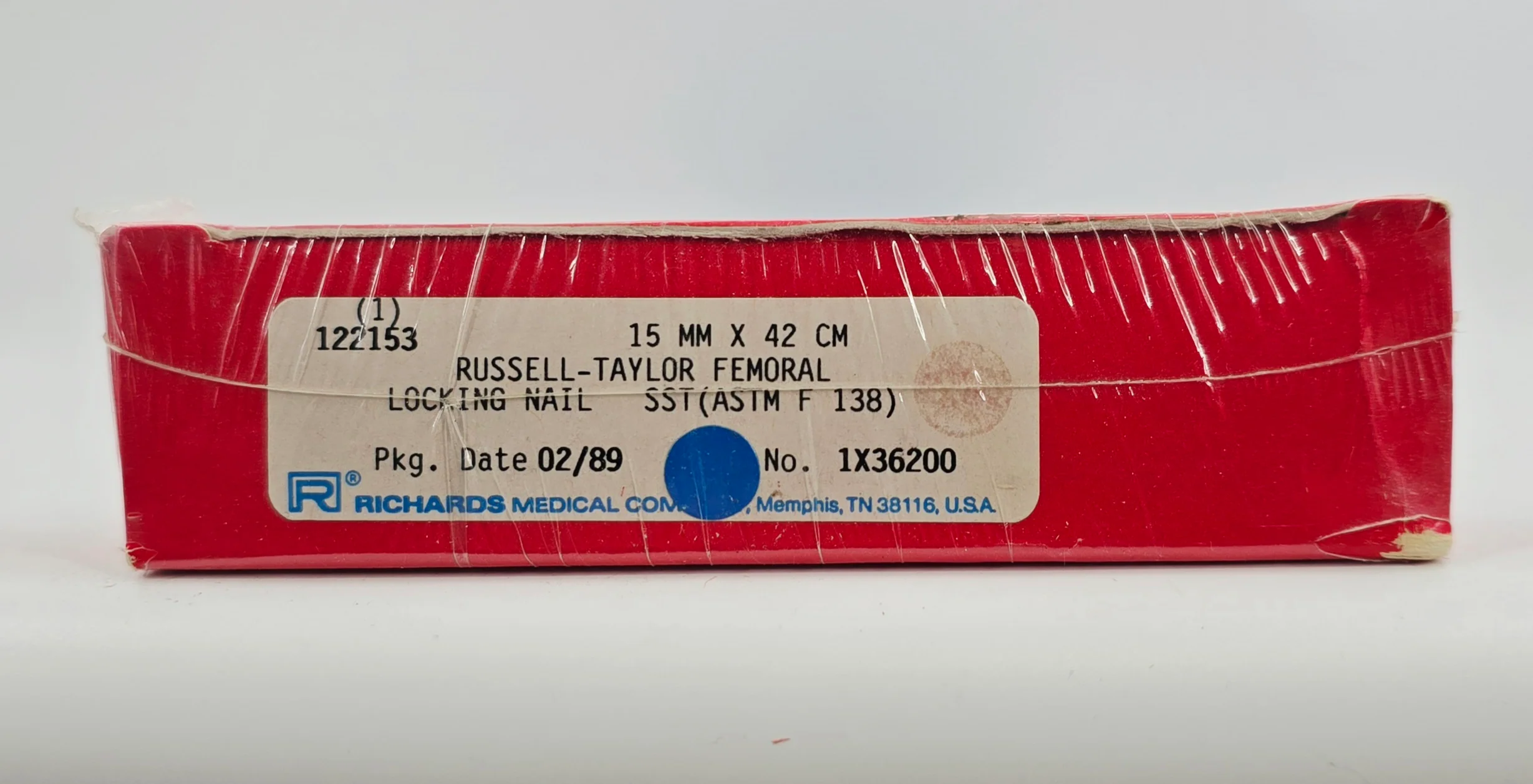 Smith & Nephew Richards 122153 Russell-Taylor Femoral Locking Nail 15mm x 42cm BX/1 - Image 2