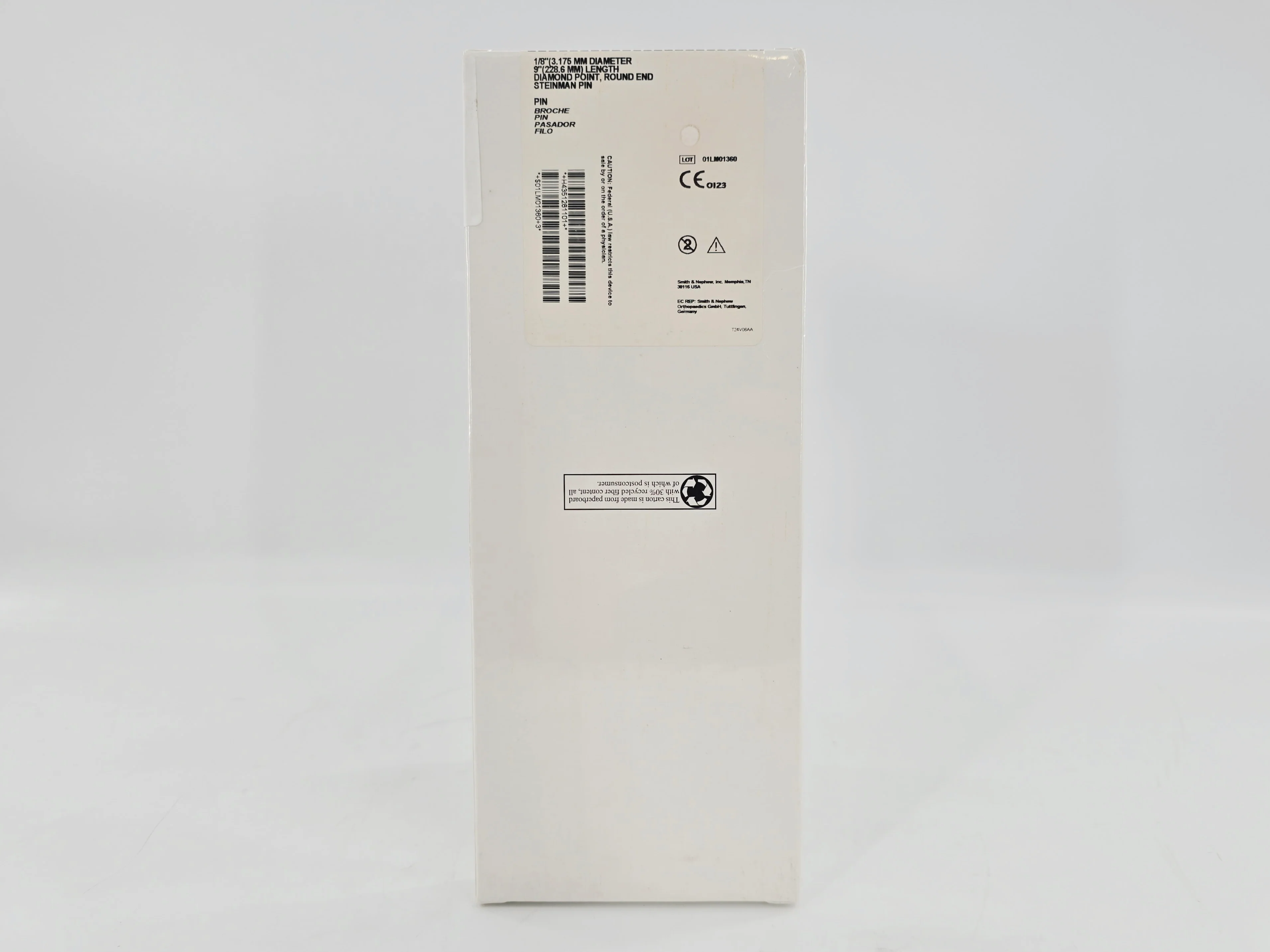 Smith & Nephew Richards 128110 Steinmann Pin 1/8" x 9" Diamond Point Round End BX/6 - Image 3