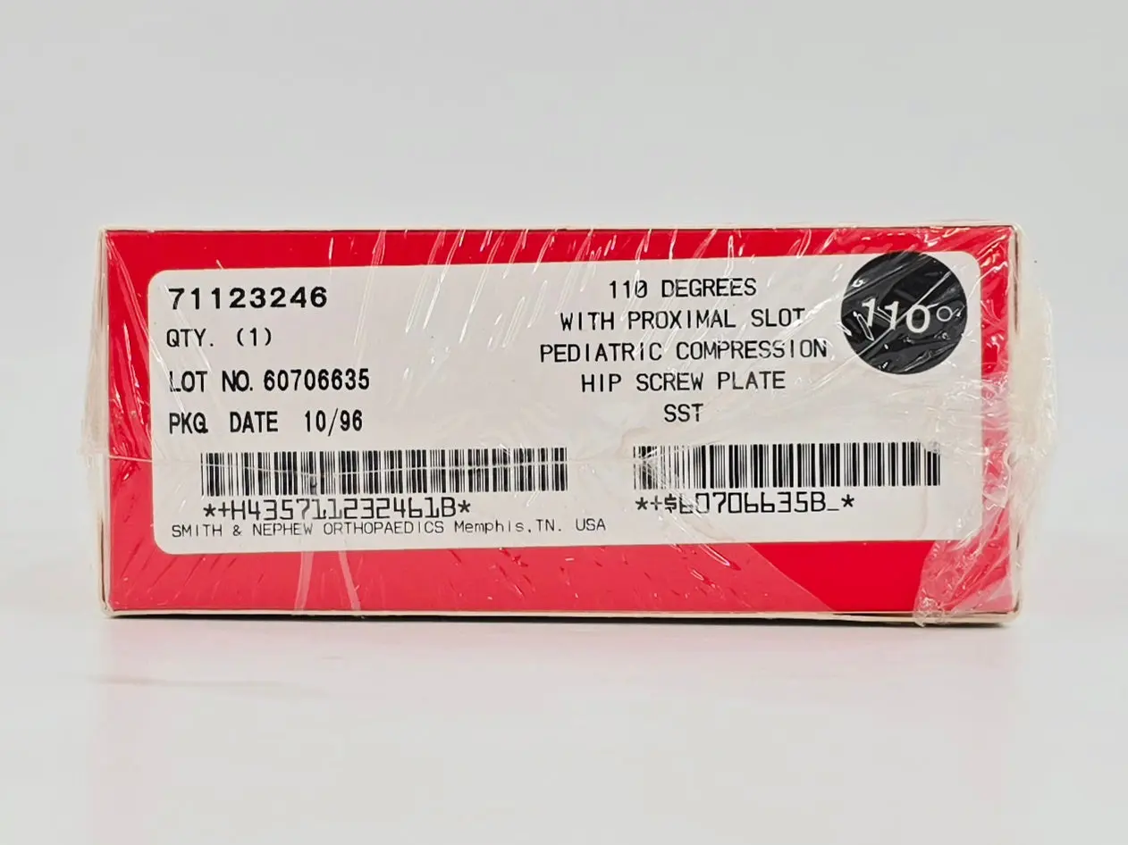 Smith & Nephew Richards 71123246 Pediatric Compression Hip Screw Plate w/ Proximal Slot 110° BX/1 - Image 2
