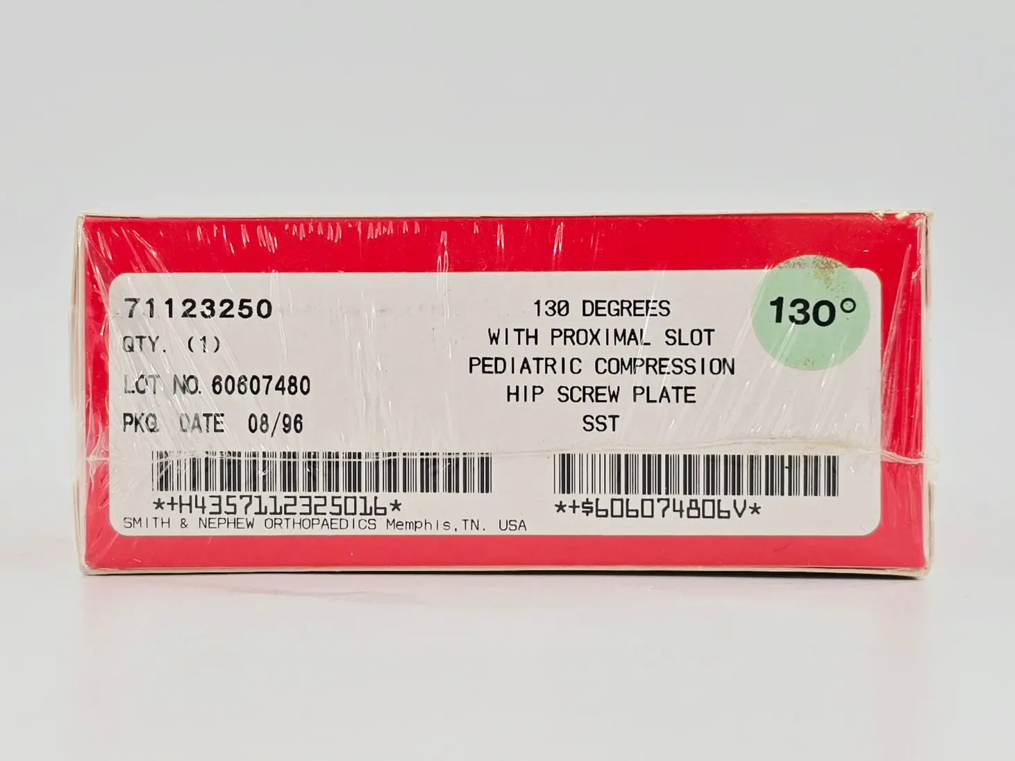 Smith & Nephew Richards 71123250 Pediatric Compression Hip Screw Plate w/ Proximal Slot 130° BX/1 - Image 2