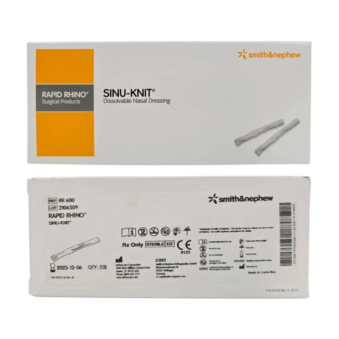 Smith & Nephew RR 600 RAPID RHINO SINU-KNIT Dissolvable Nasal Dressing BX/12
