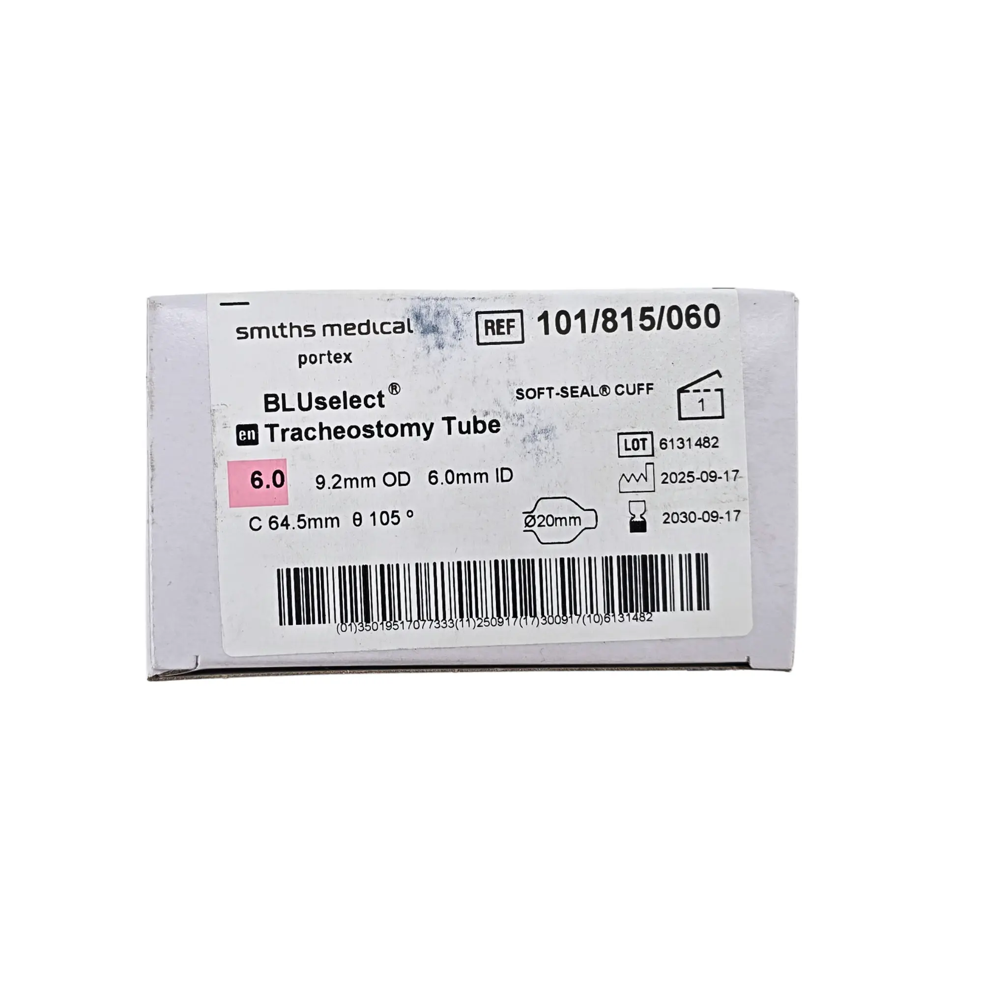 Smiths Medical 101/815/060 Bivona Uncuffed Neonatal Tracheostomy Tube - 6.0mm V-Style Neck Flange
