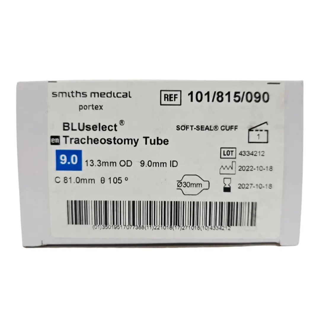 Smiths Medical 101/815/090 portex BLUselect 9.0 Tracheostomy Tube w/ Soft-Seal Cuff