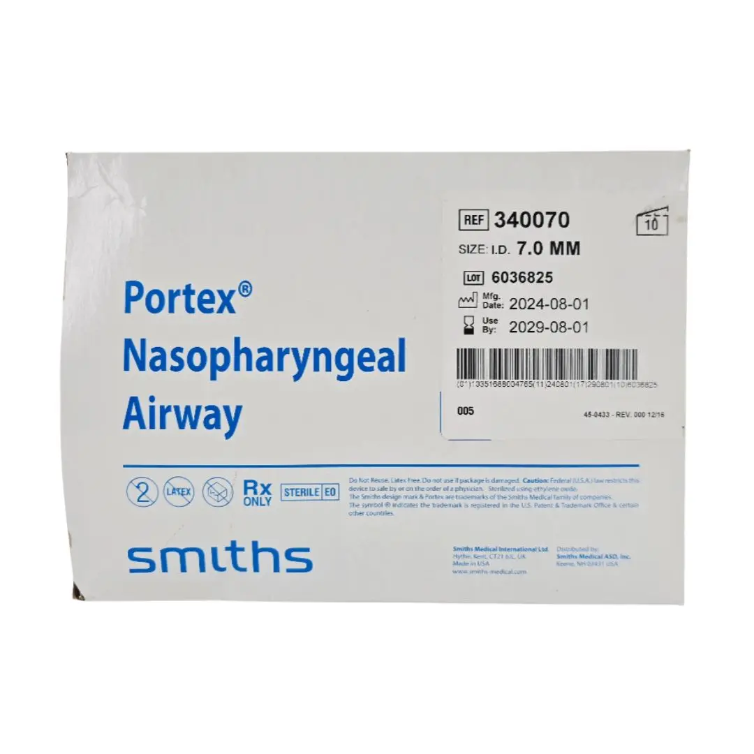 Smiths Medical 340070 Portex Nasopharyngeal Airway 7.0mm I.D. BX/10
