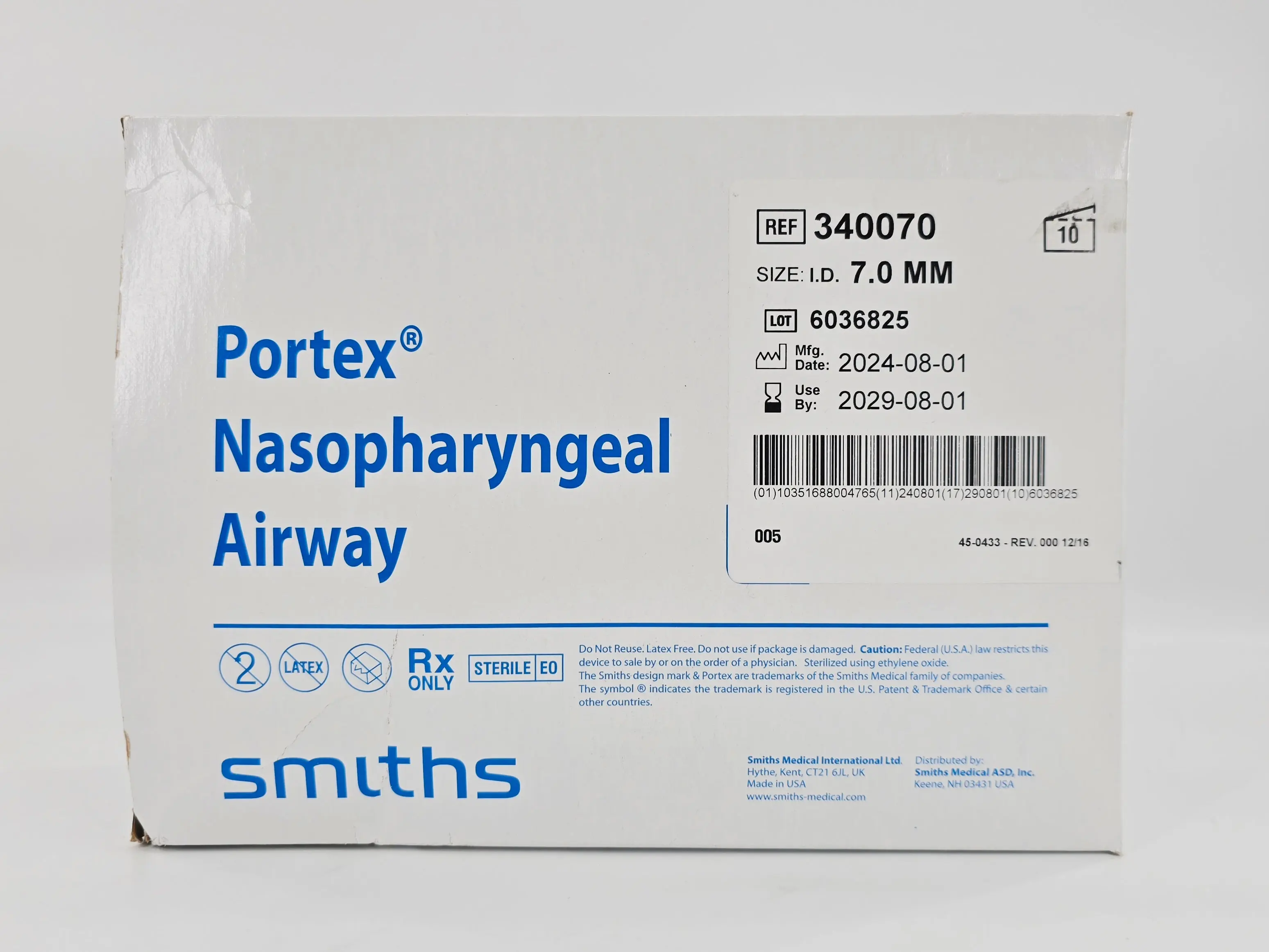 Smiths Medical 340070 Portex Nasopharyngeal Airway 7.0mm I.D. BX/10 - Image 2