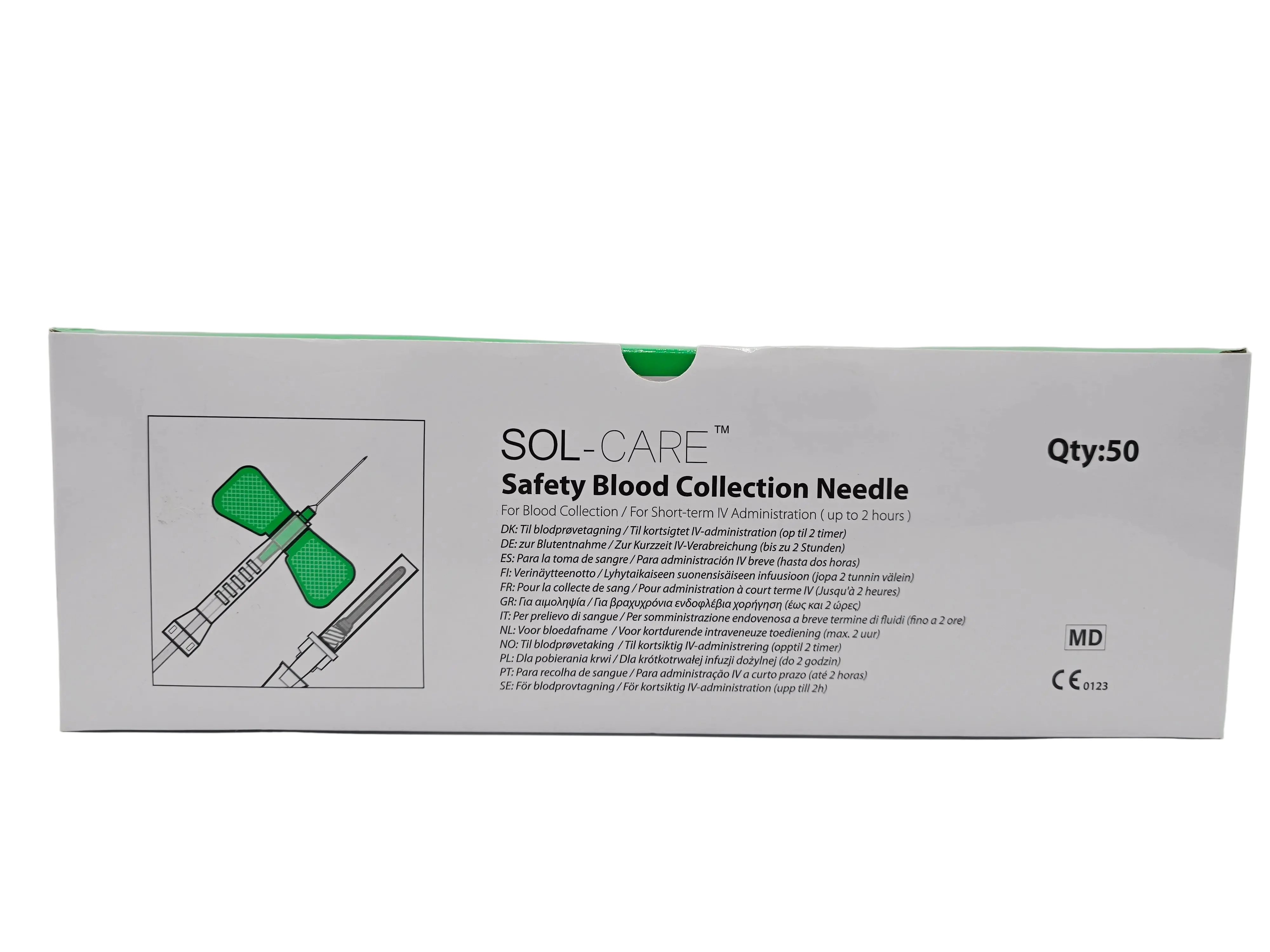 SOL-CARE 110201030031 Safety Blood Collection Needle Box of 50