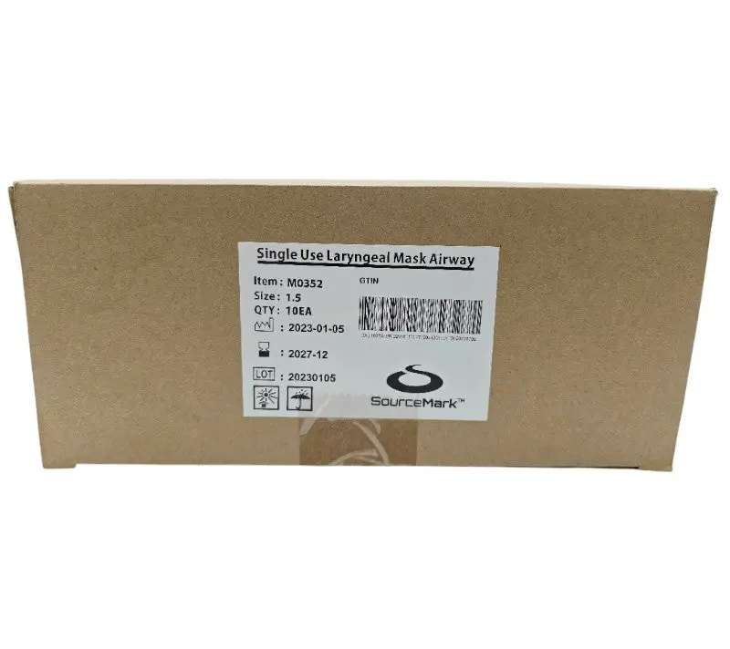 SourceMark M0352 Laryngeal Mask Airway Size 1.5 7 mL Silicone Box of 10 - Image 2