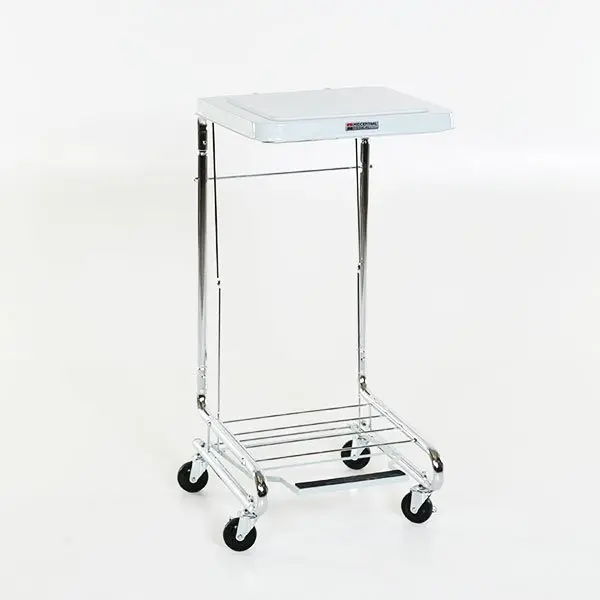 AcralMed HMP2010 Square Chrome Linen Hamper with Lid