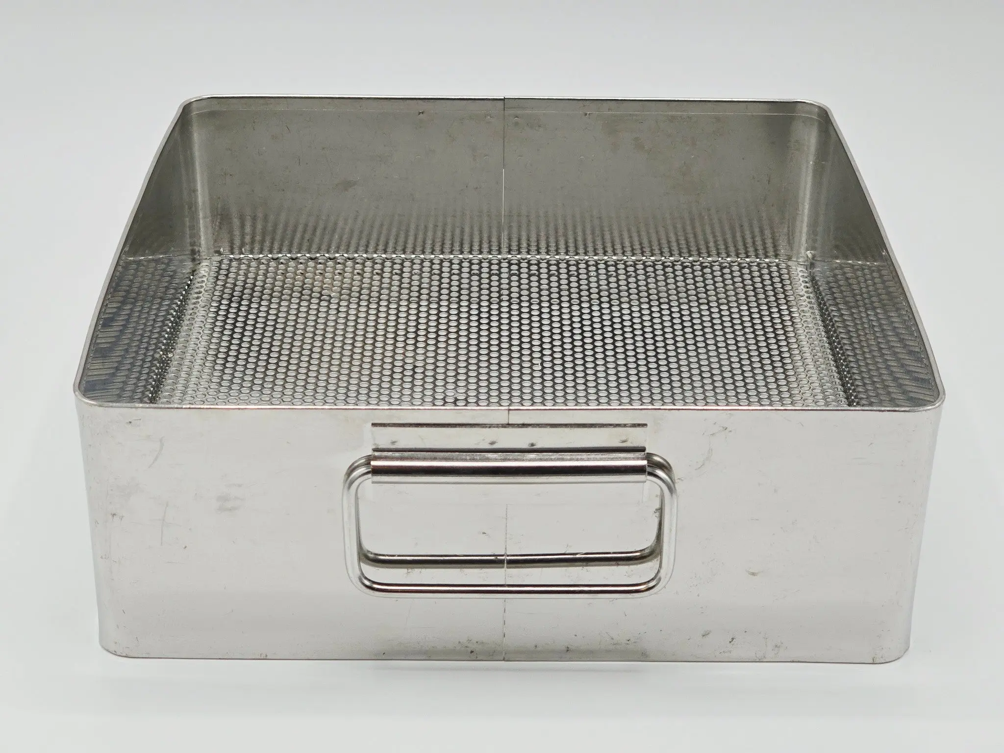 Square Surgical Sterilization Basket with Handles 11" x 10" x 4" - Image 3