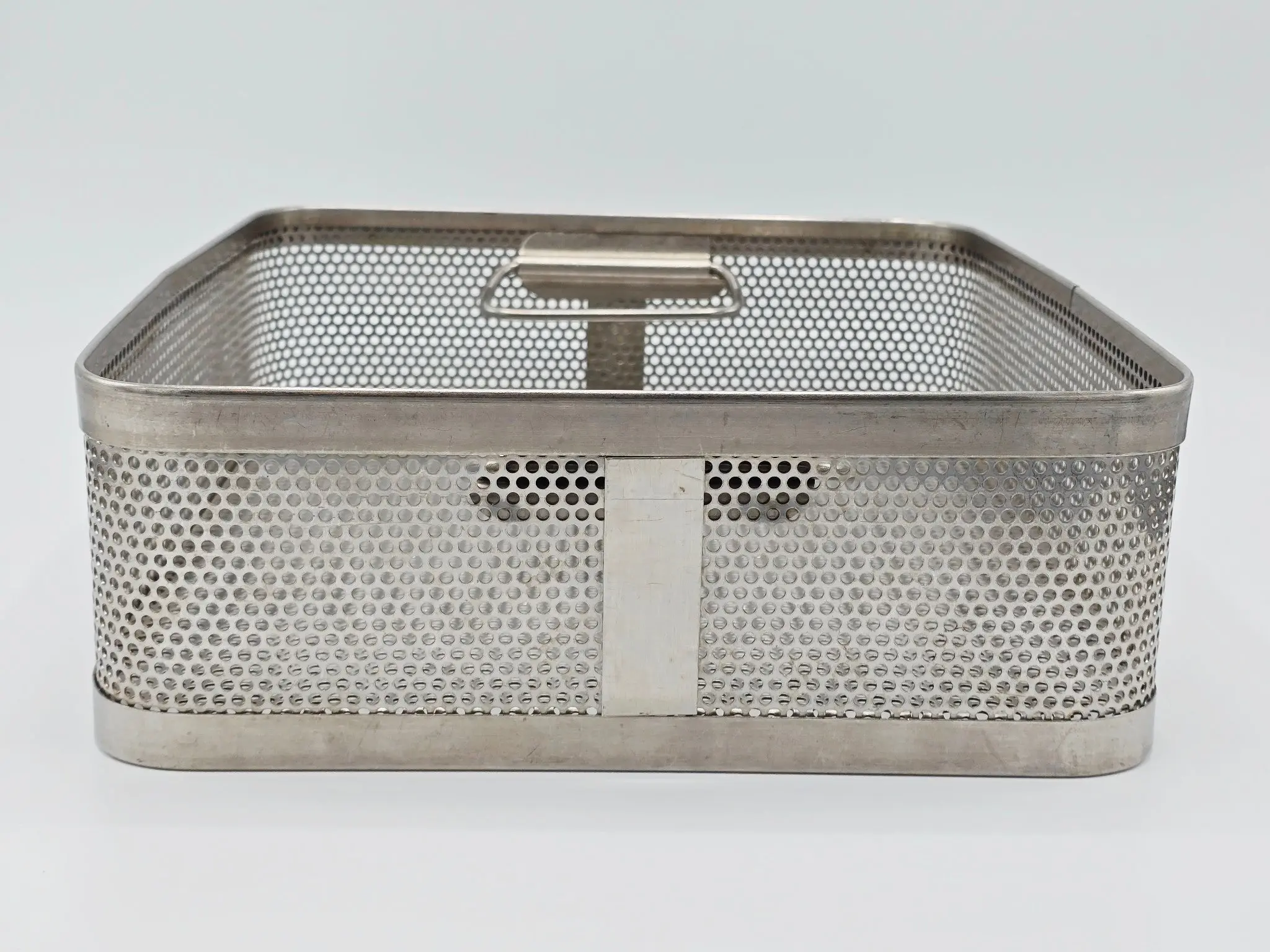 Square Surgical Sterilization Basket with Handles 12" x 12" X 4" - Image 2