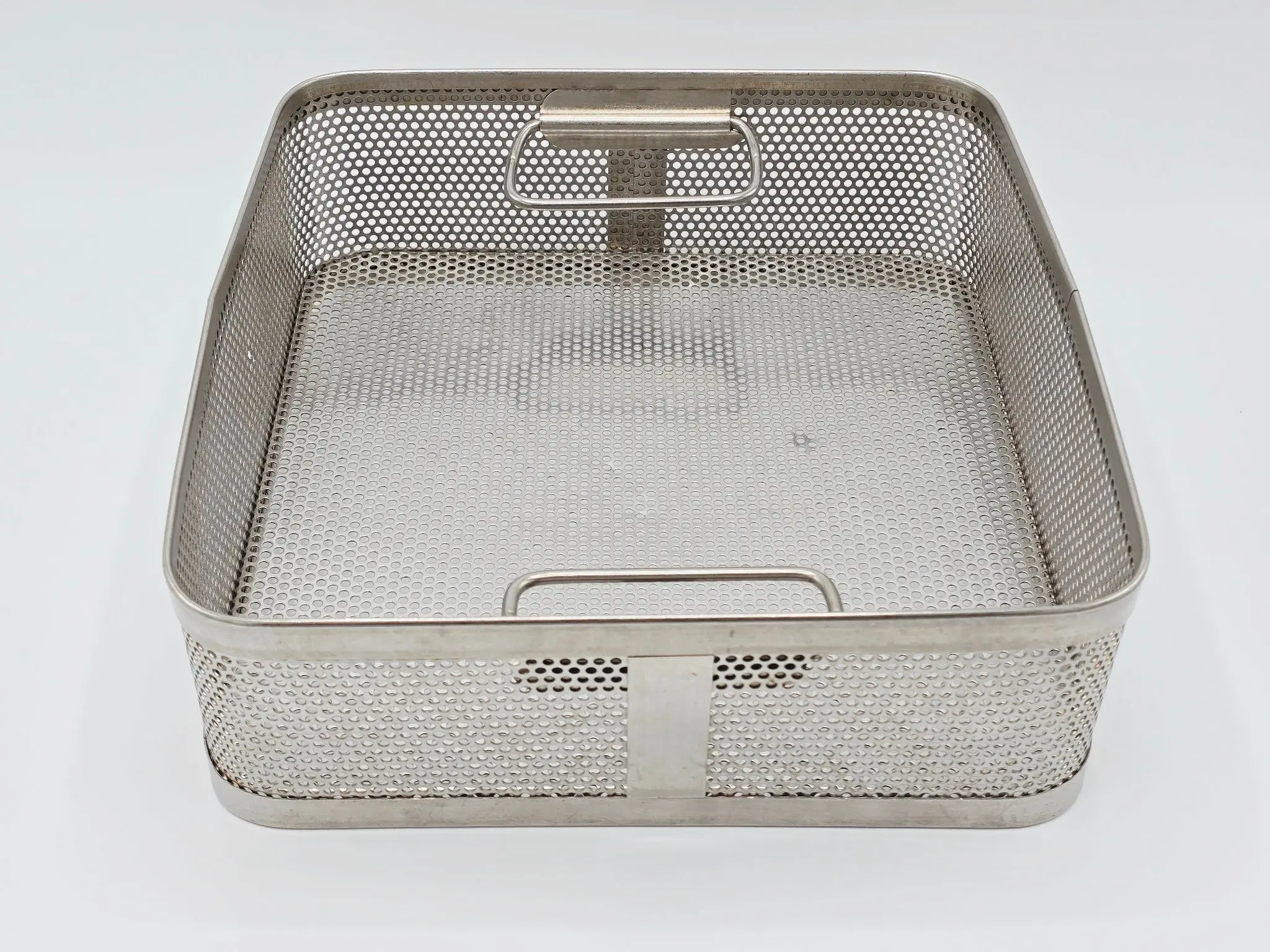 Square Surgical Sterilization Basket with Handles 12" x 12" X 4" - Image 3