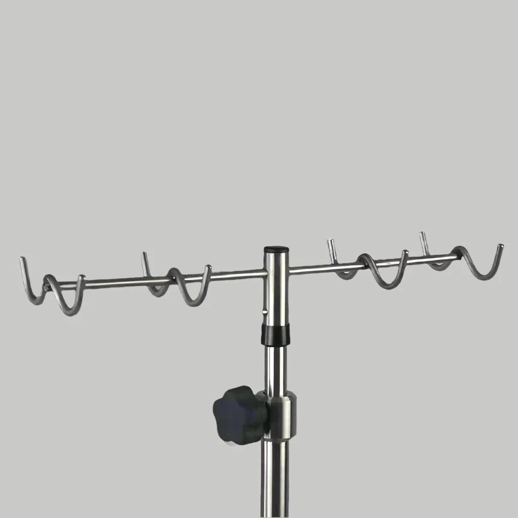 AcralMed IVP295 Stainless Steel IV Pole 6 leg spider base 3" casters - Image 3