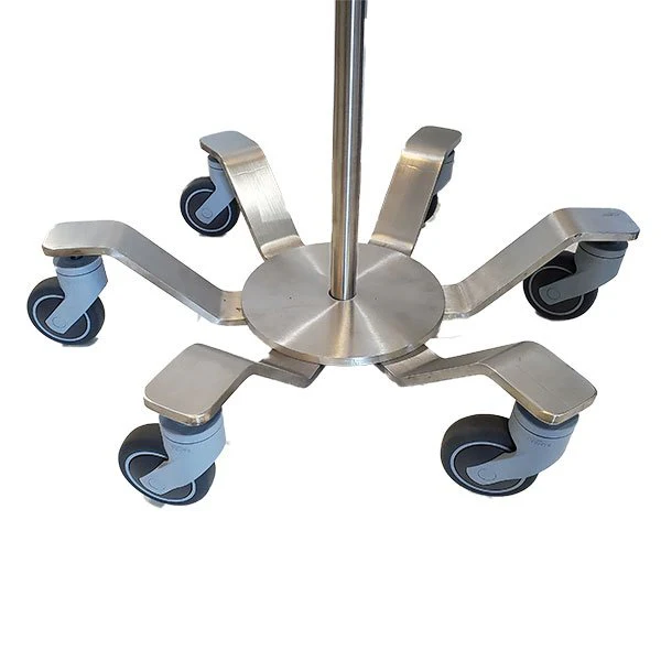 AcralMed IVP295 Stainless Steel IV Pole 6 leg spider base 3" casters - Image 6