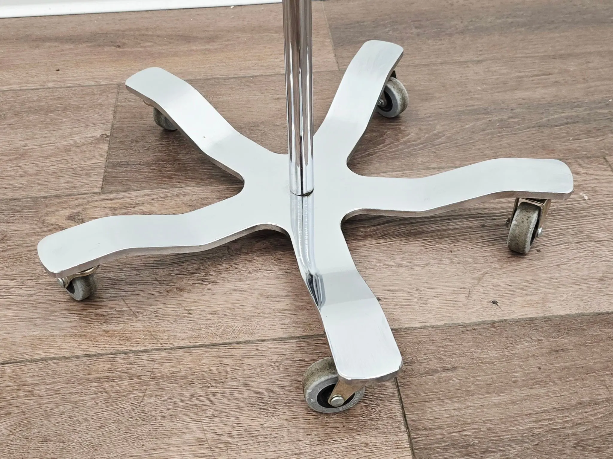 Stainless Steel I.V. Pole 5-Leg Base with 2" Casters Adjustable Height - Image 5