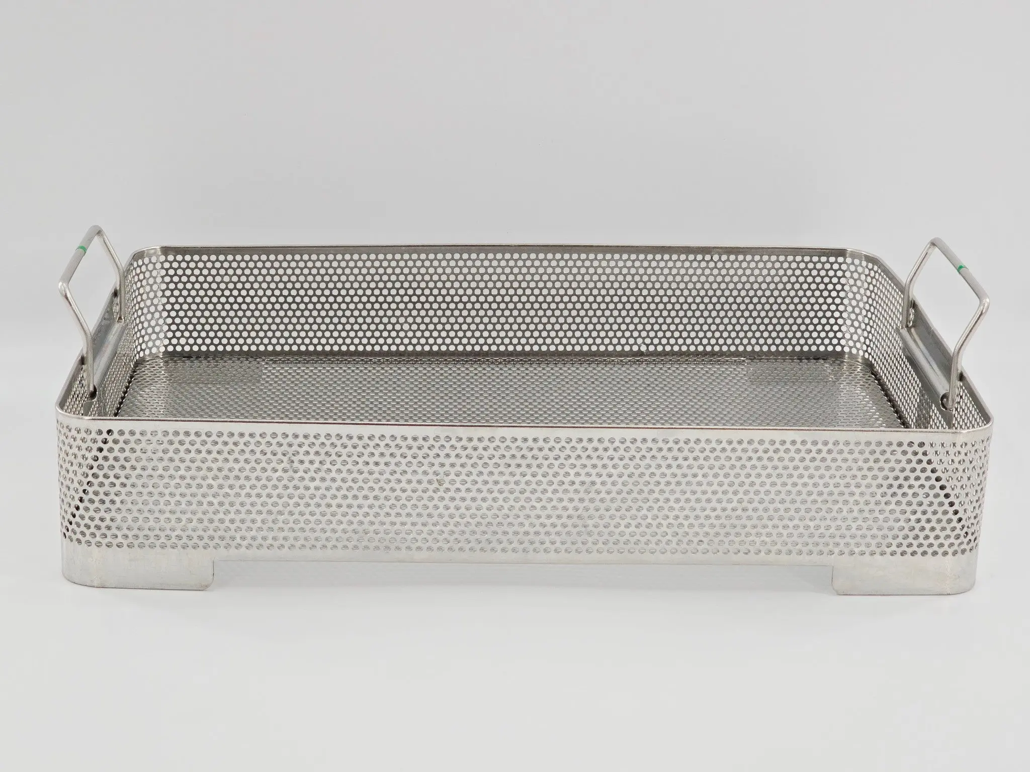 Stainless Steel Perforated Sterilization Basket 16 x 11 x 3 w/ Handles - Image 2