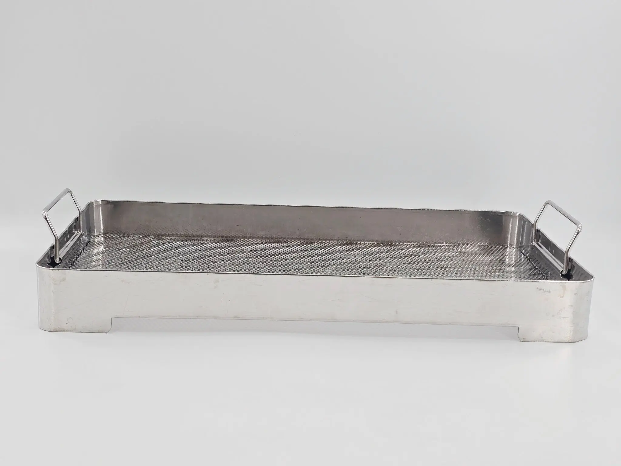 Stainless Steel Surgical Sterilization Tray Basket 20 X 10 X 2 with Handles - Image 2