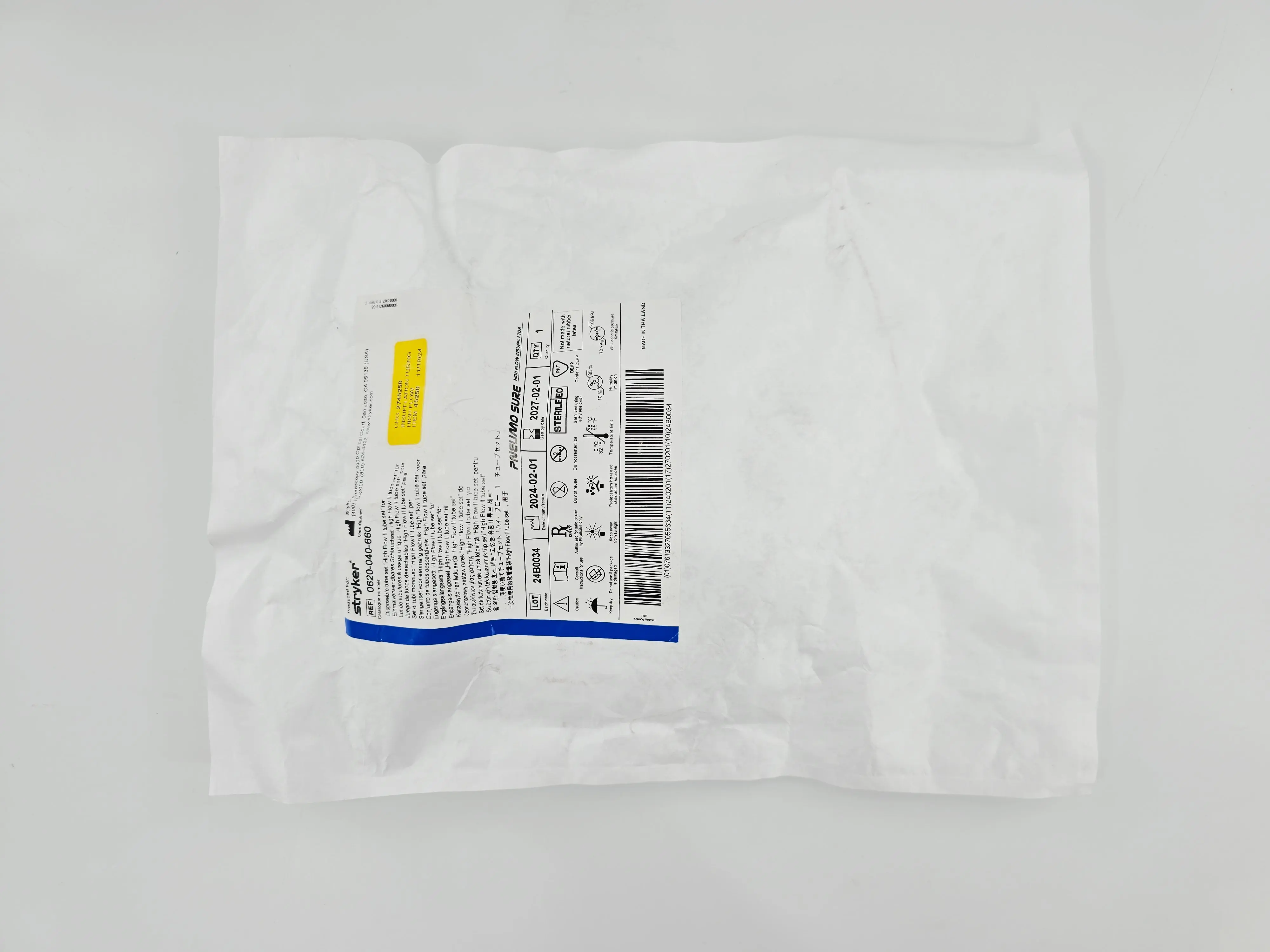 Stryker 0620-040-660 Pneumo Sure  High Flow Insufflator 'High Flow II Tube Set' Disposable Tube Set - Image 2