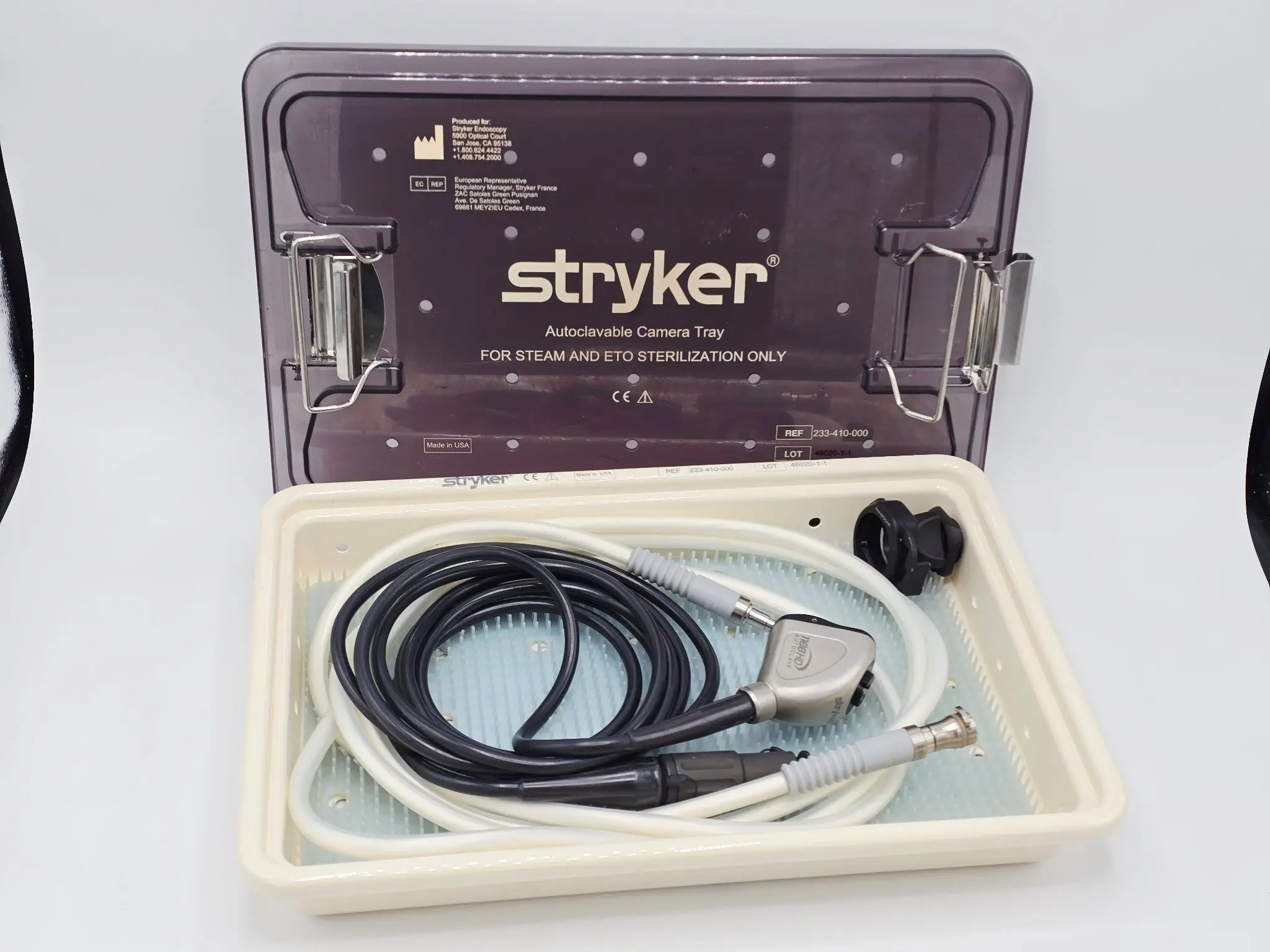 Stryker 1188 HD Camera Head, Coupler, Light Cable, Sterilization Tray - Image 3