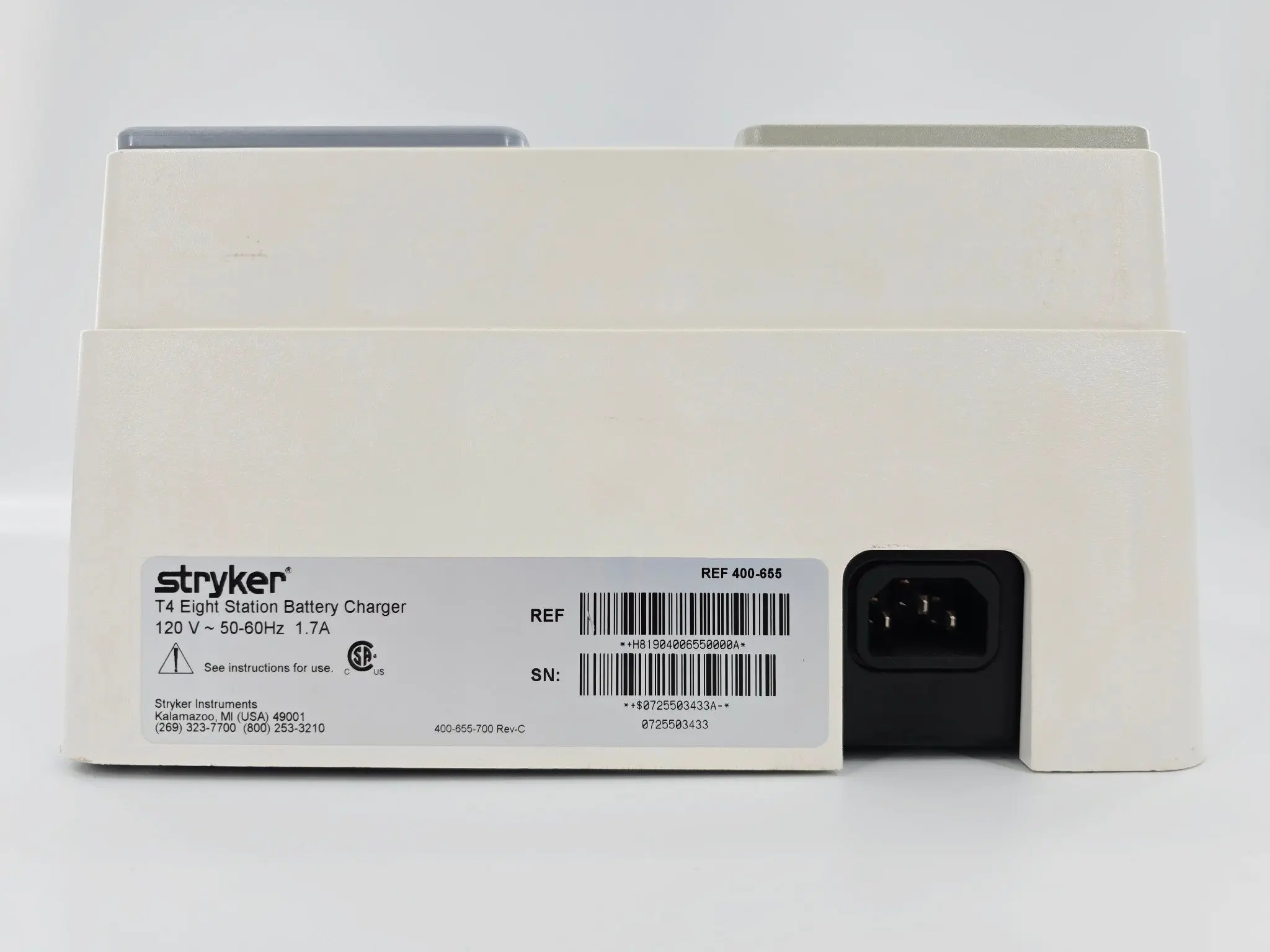 Stryker 400-655 T4/ Flyte Eight Station Steri-Shield Battery Charger 120V - Image 5