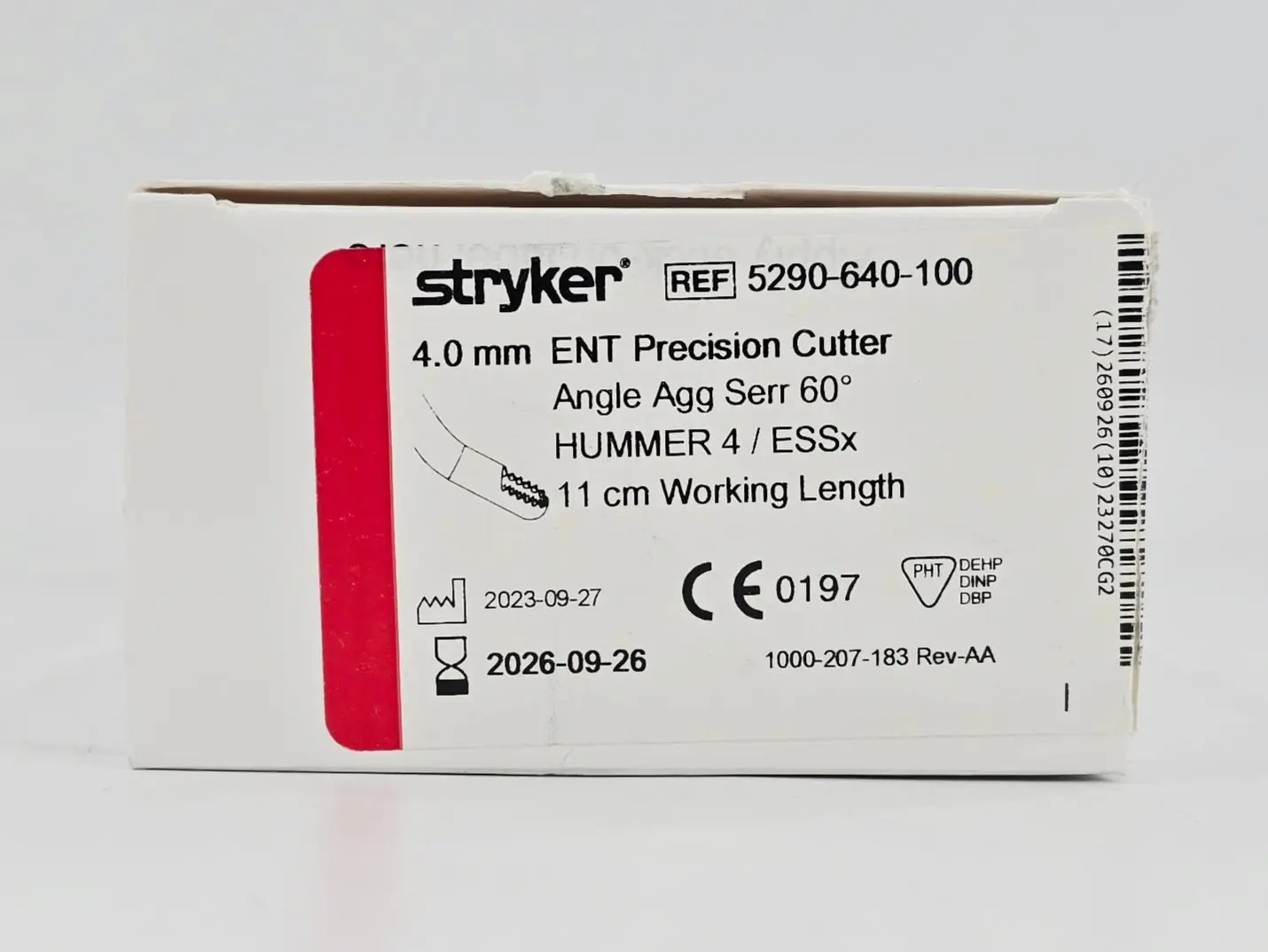 Stryker 5290-640-100 ENT Precision Cutter Blade 4.0mm Aggressive Serrated 60° ESSx/Hummer 4 5/BX - Image 2