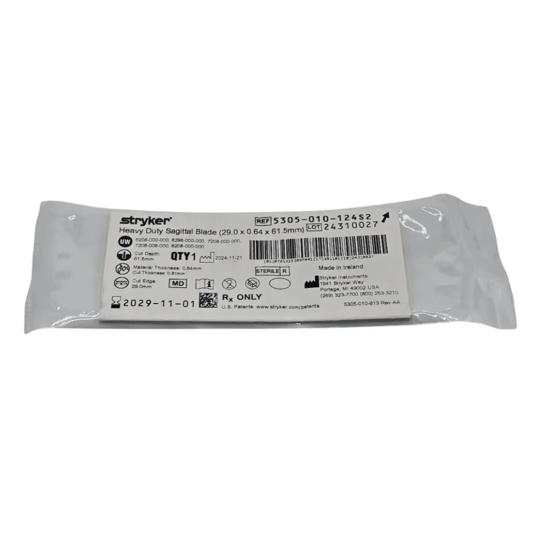 Stryker 5305-010-124S2 Heavy Duty Sagittal Blade 29.0 x 0.64 x 61.5mm