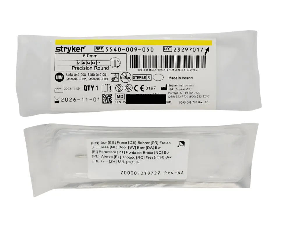 Stryker 5540-009-050 Precision Round Bur 5.0mm Orthopedic