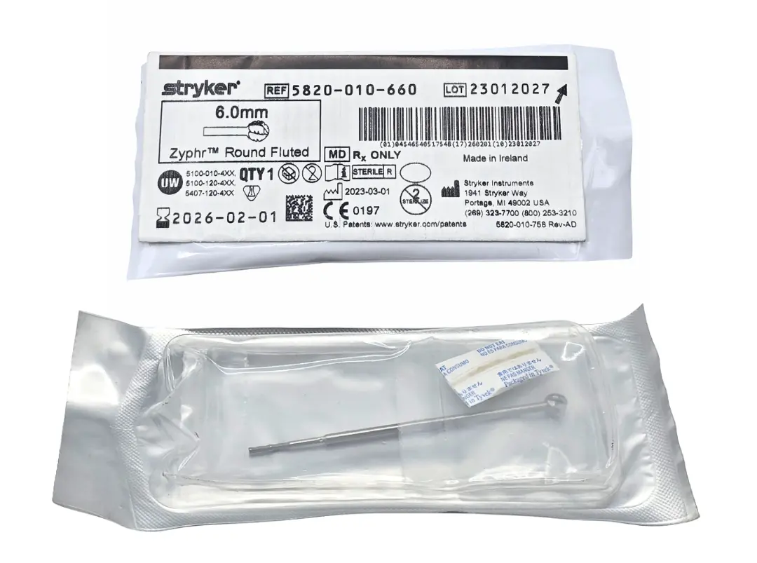 Stryker 5820-010-660 Zyphr Round Fluted 6.0mm Exp 2026-02-01 NEW