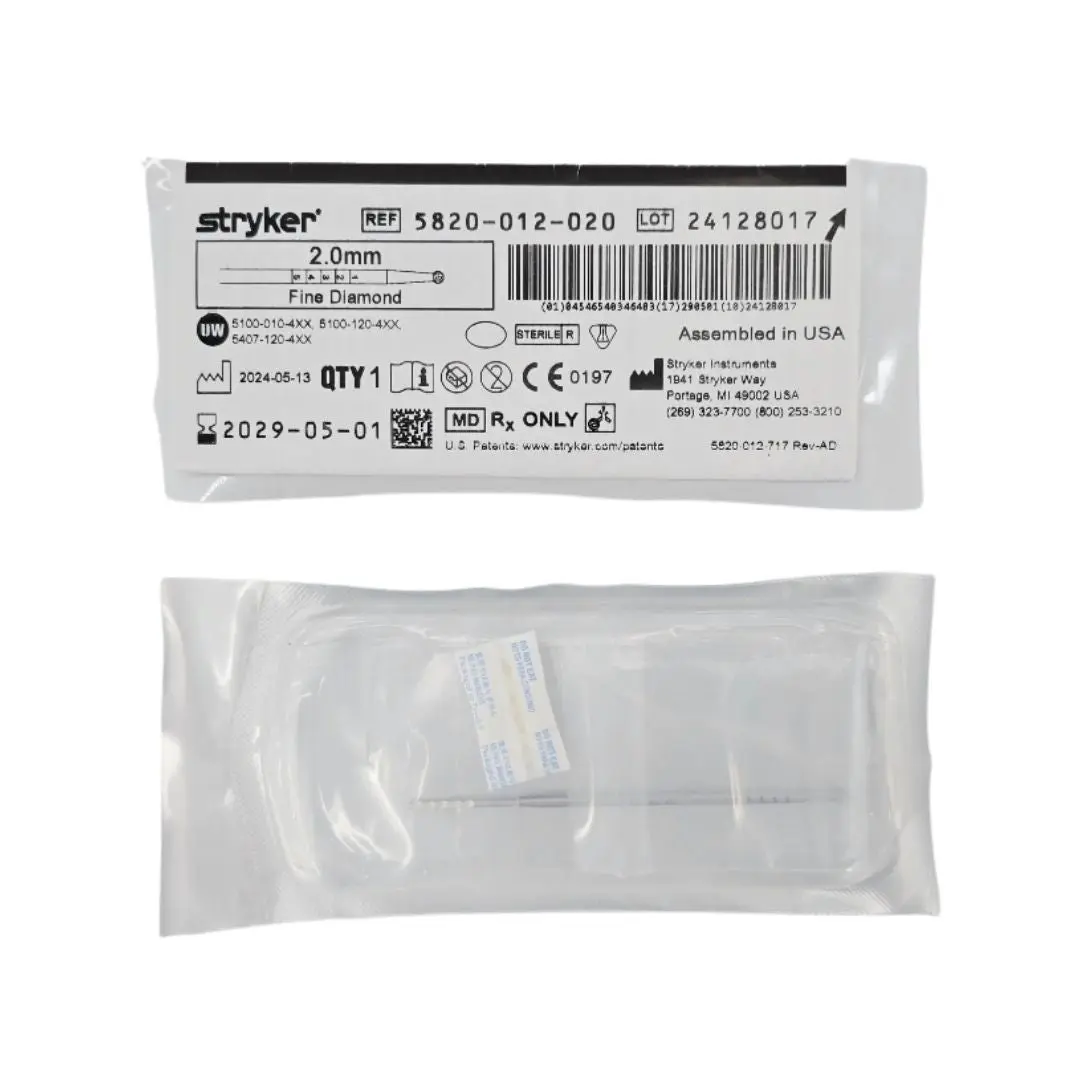 Stryker 5820-012-020 Elite Round Fine Diamond Bur 2.0mm 1/EA