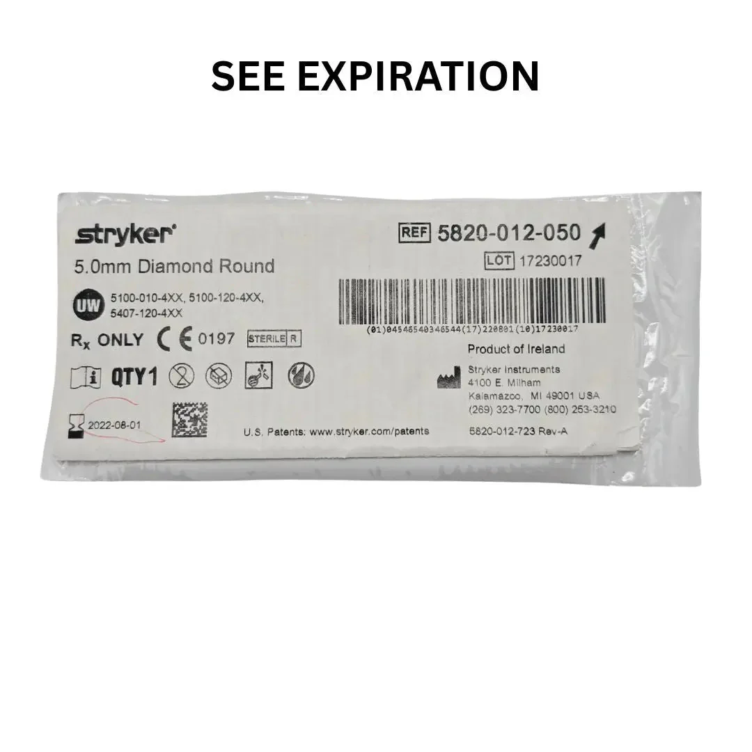 Stryker 5820-012-050 5.0mm Fine Diamond Round Bur