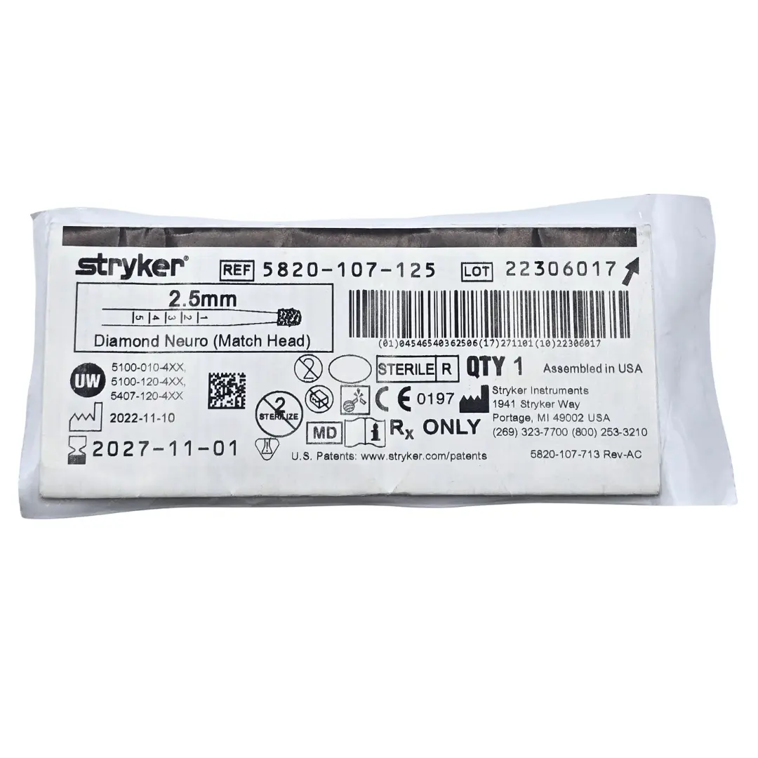 Stryker 5820-107-125 Diamond Neuro Match Head 2.5mm Exp: 2027-11-01 NEW - Image 2