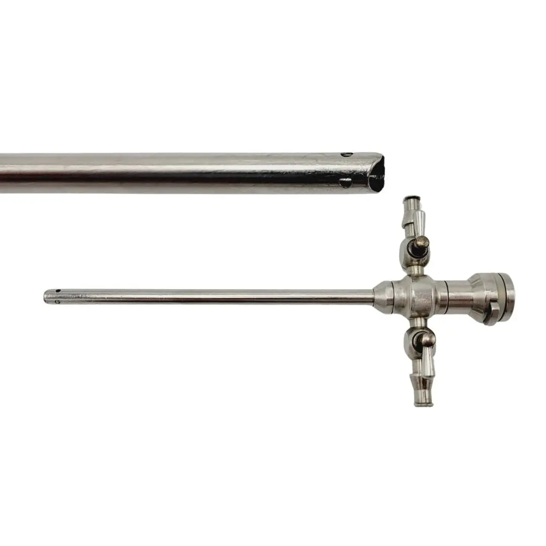 Stryker 747-031-550 5.8mm Cannula w/ 2 Rotating Stopcocks 6-1/8"