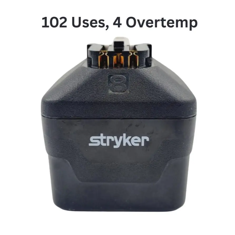 Stryker 8215-000-000 System 8 Large Battery Pack w/ Over Temp History 102 Uses