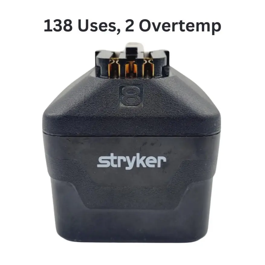 Stryker 8215-000-000 System 8 Large Battery Pack w/ Over Temp History 138 Uses