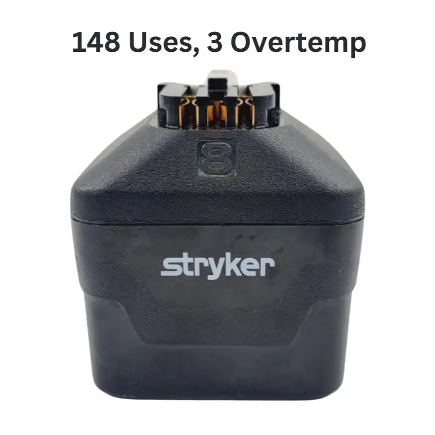 Stryker 8215-000-000 System 8 Large Battery Pack w/ Over Temp History 148 Uses