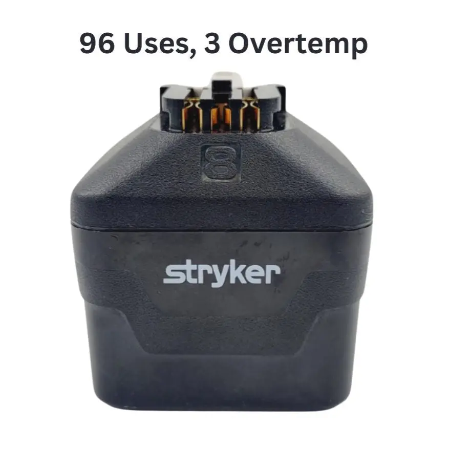 Stryker 8215-000-000 System 8 Large Battery Pack w/ Over Temp History 96 Uses