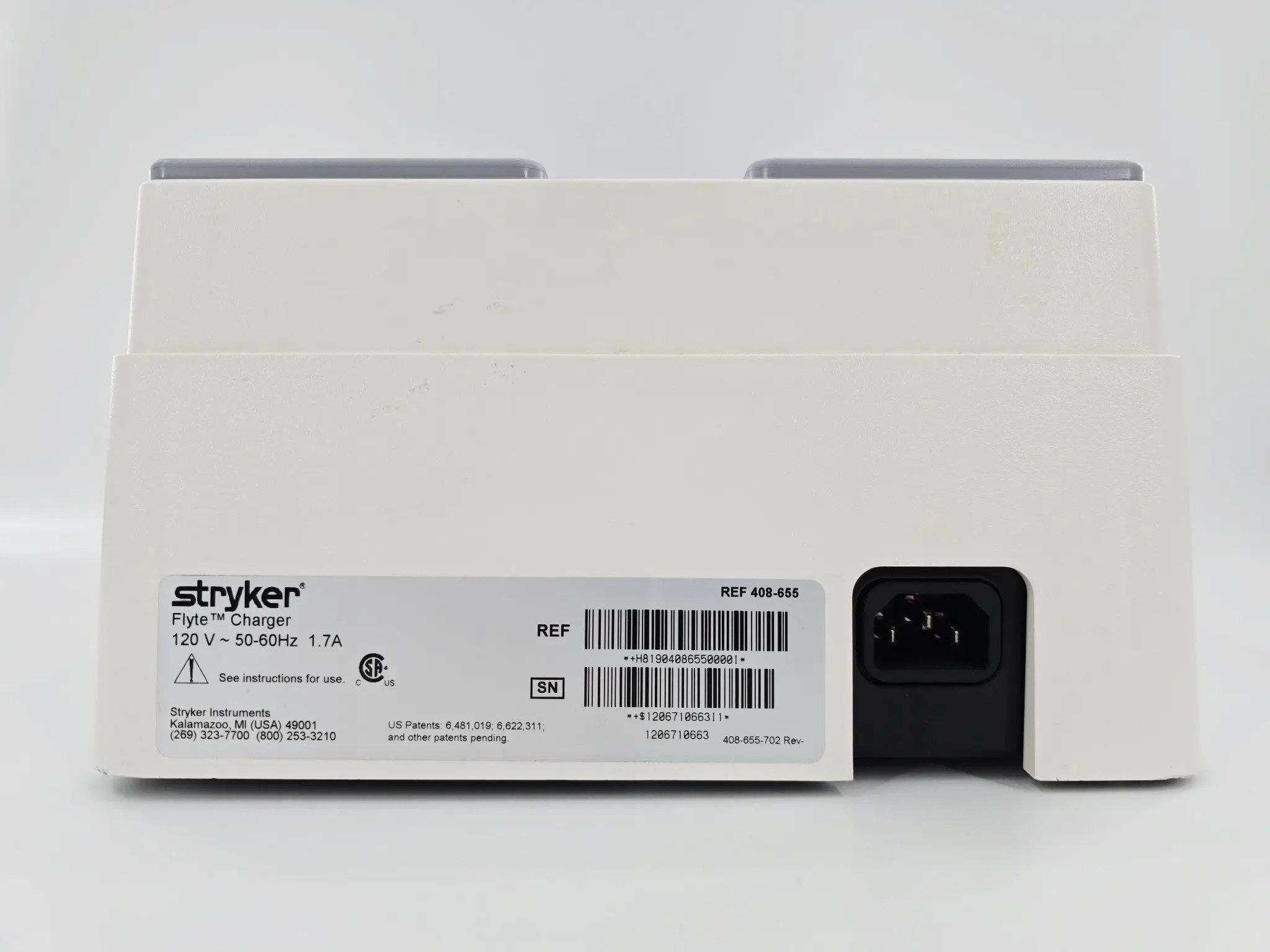 Stryker Flyte 408-655 Flyte Eight Station Steri-Shield Battery Charger 120V - Image 4