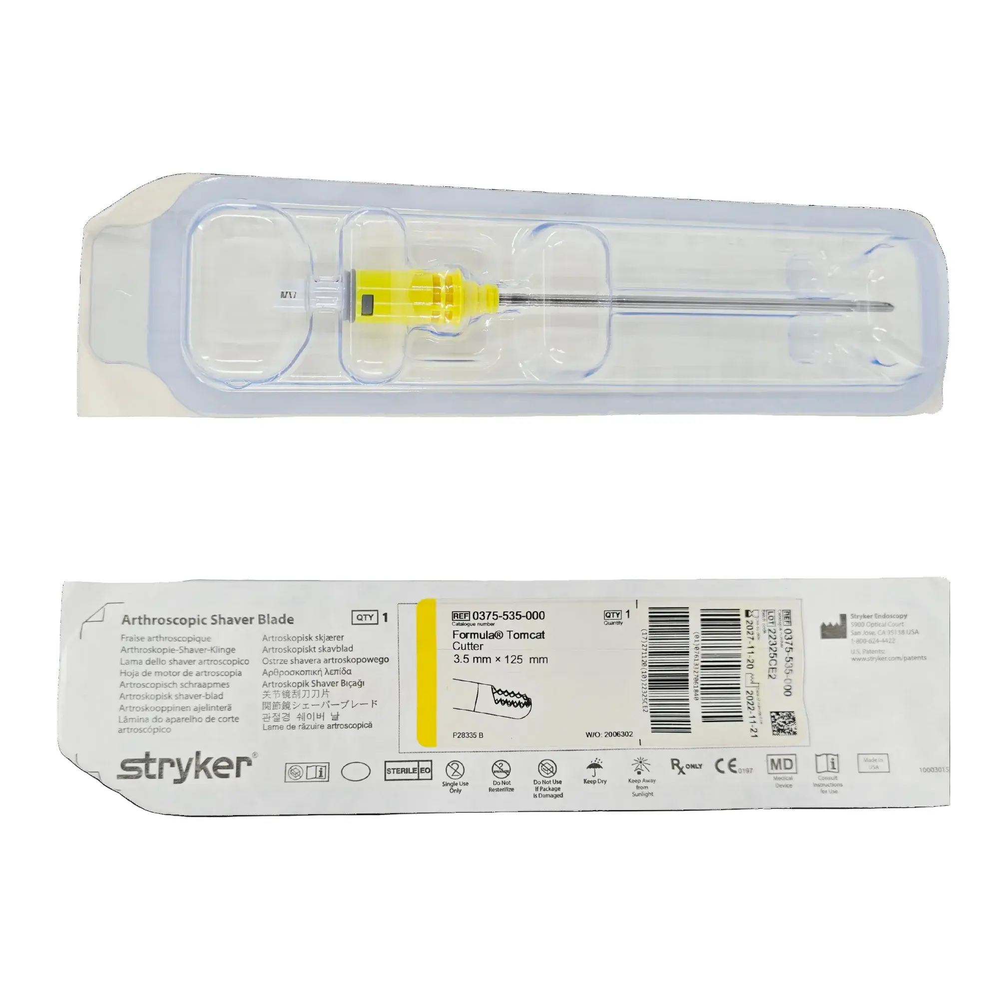 Stryker Formula Resector cutter Arthroscopic Shaver Blade 3.5mm x 125mm 0375-532-000