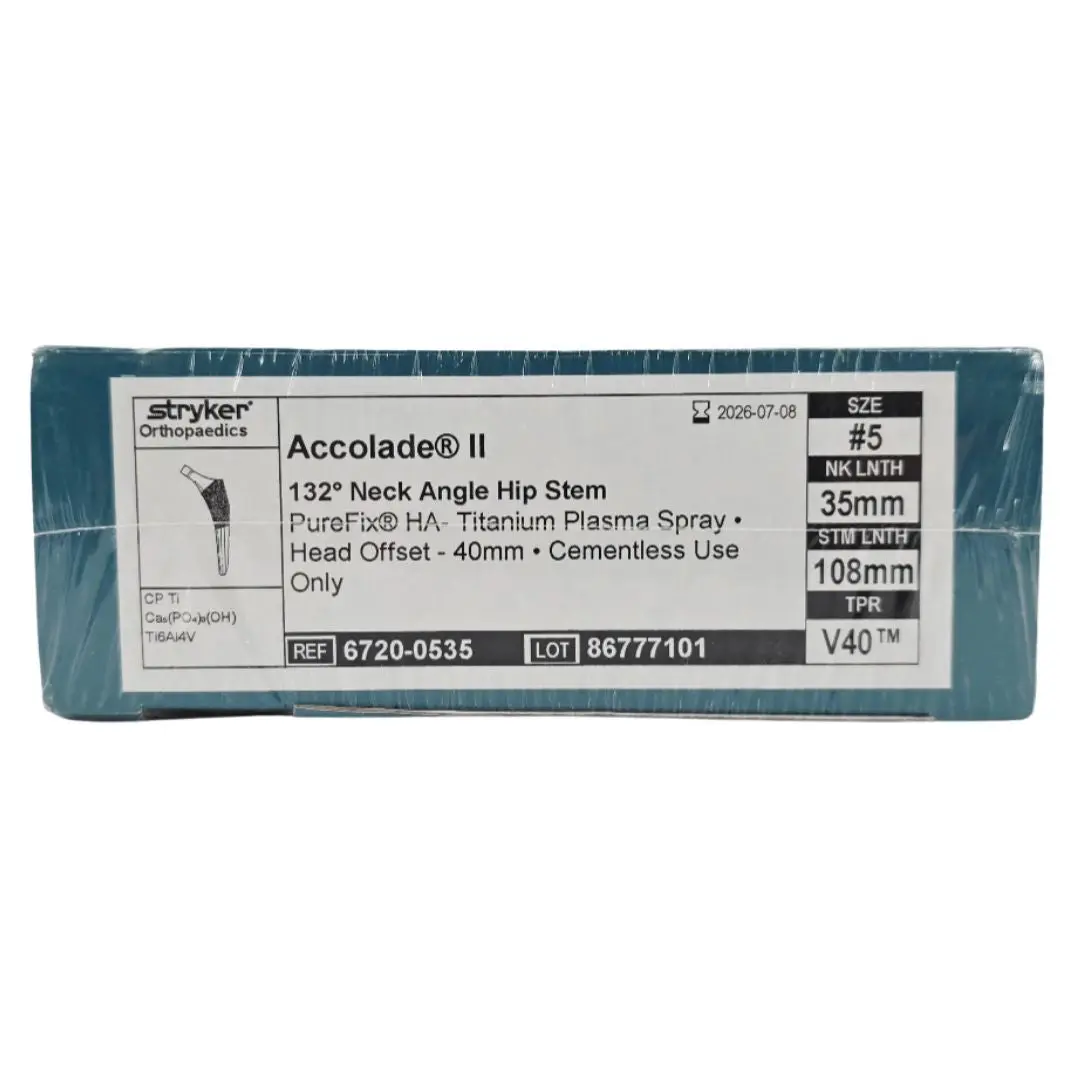 Stryker Orthopaedics 6720-0535 Accolade II 132° Neck Angle Hip Stem Implant Size #5