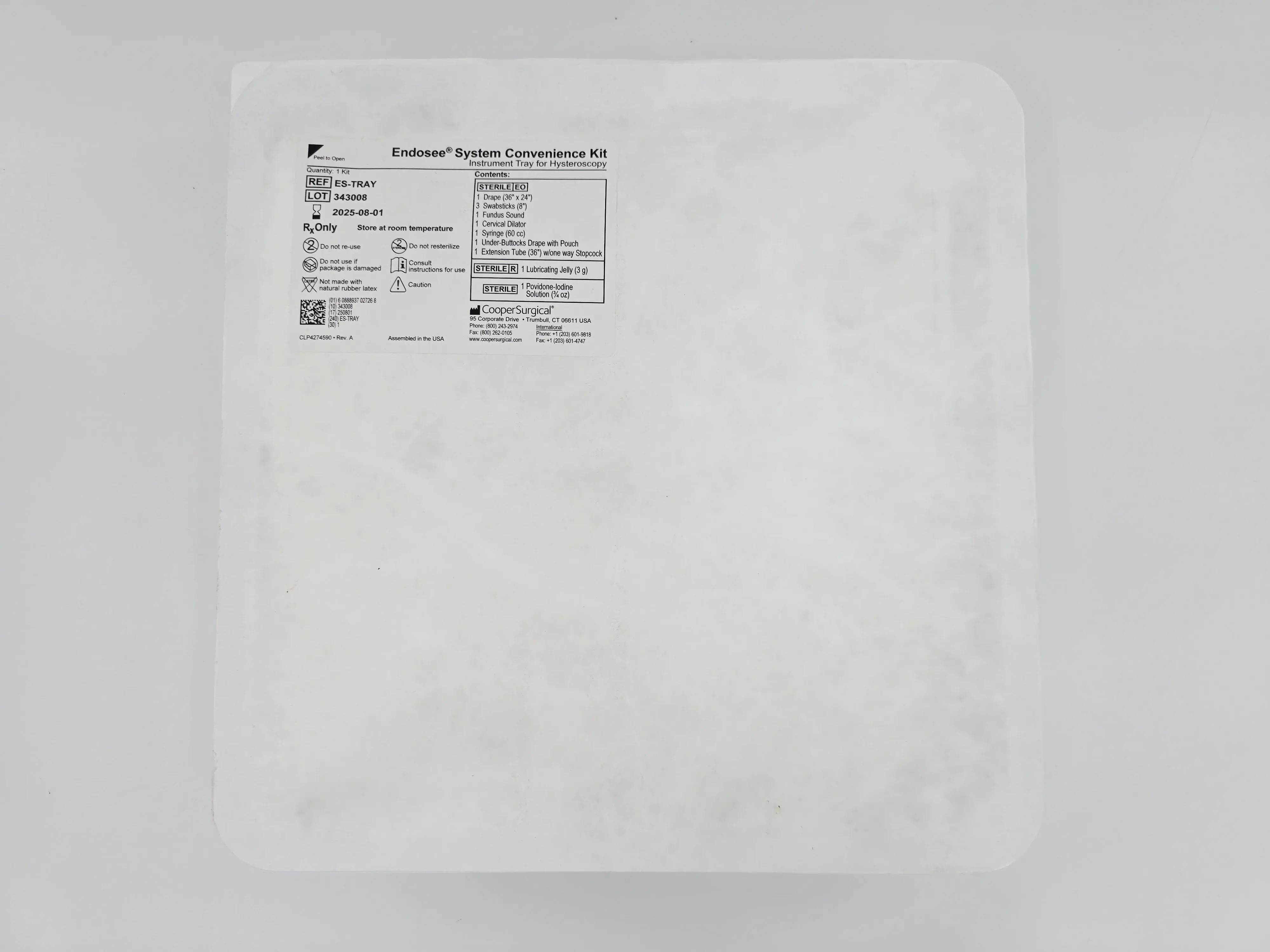 Cooper Surgical ES-TRAY Endosee System Convenience Kit Instrument Tray for Hysteroscopy - Image 2