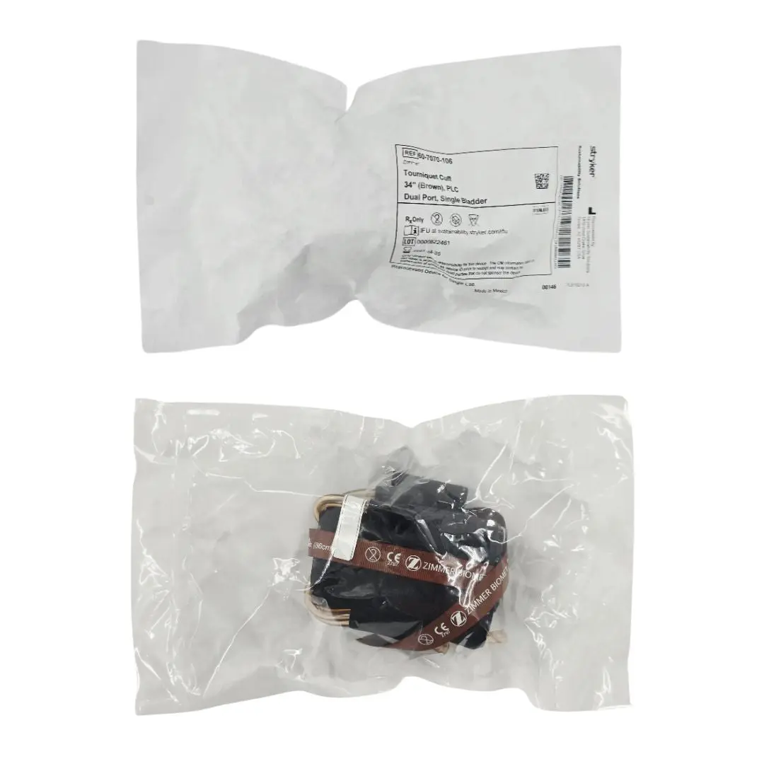 Stryker Sustainability 60-7070-106 Zimmer Reprocessed Tourniquet Cuff PLC Dual Port Single Bladder 34" (Brown) 1/EA