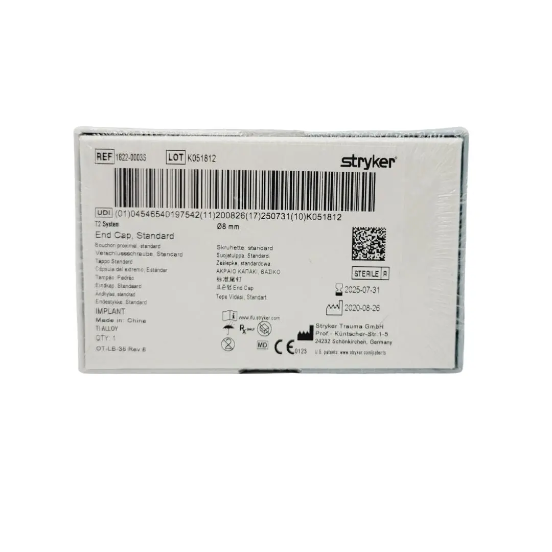 Stryker Trauma 1822-0003S T2 System End Cap Standard 08mm - Image 2