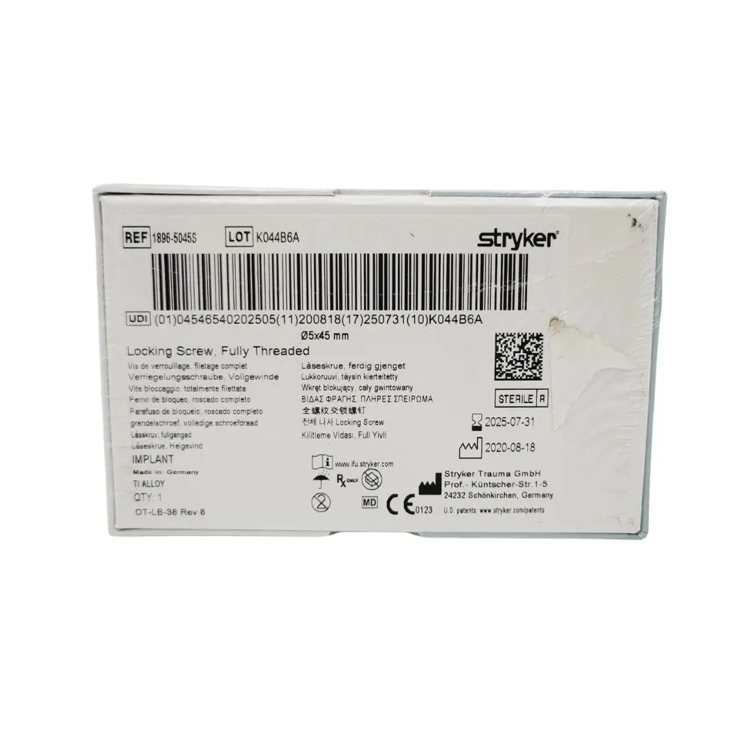 Stryker Trauma 1896-5045S Locking Screw Fully Threaded 05 x 45mm - Image 2
