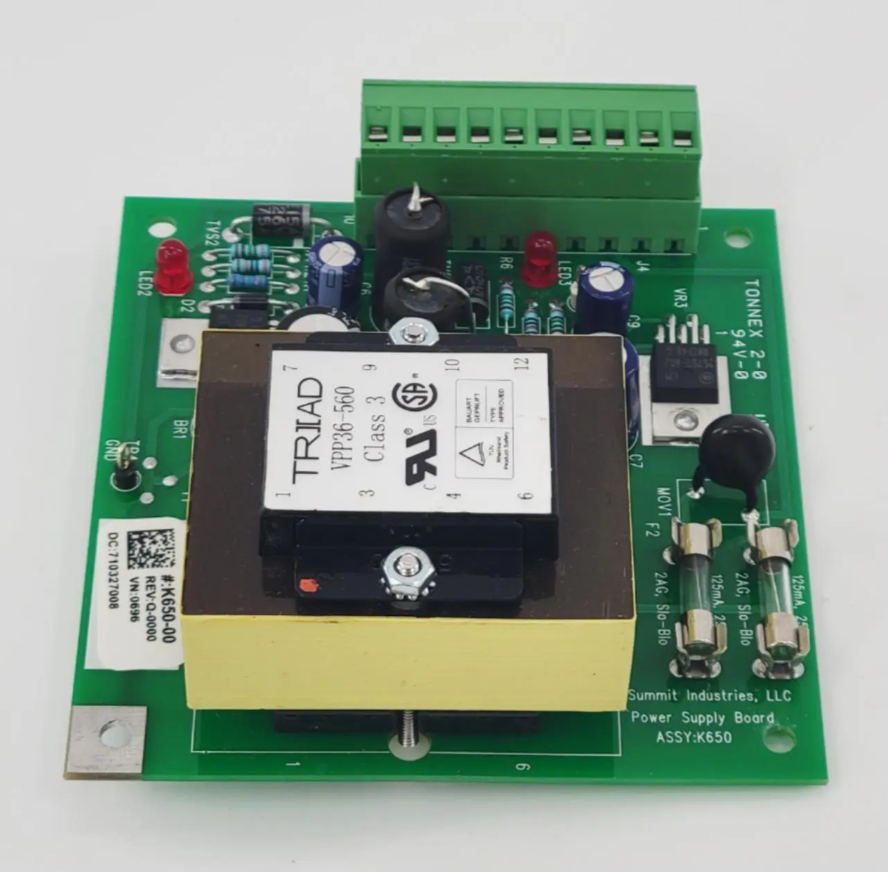 Summit Industries ASSY-K650 Power Supply Board from a L177-03 System Cabinet - Image 4
