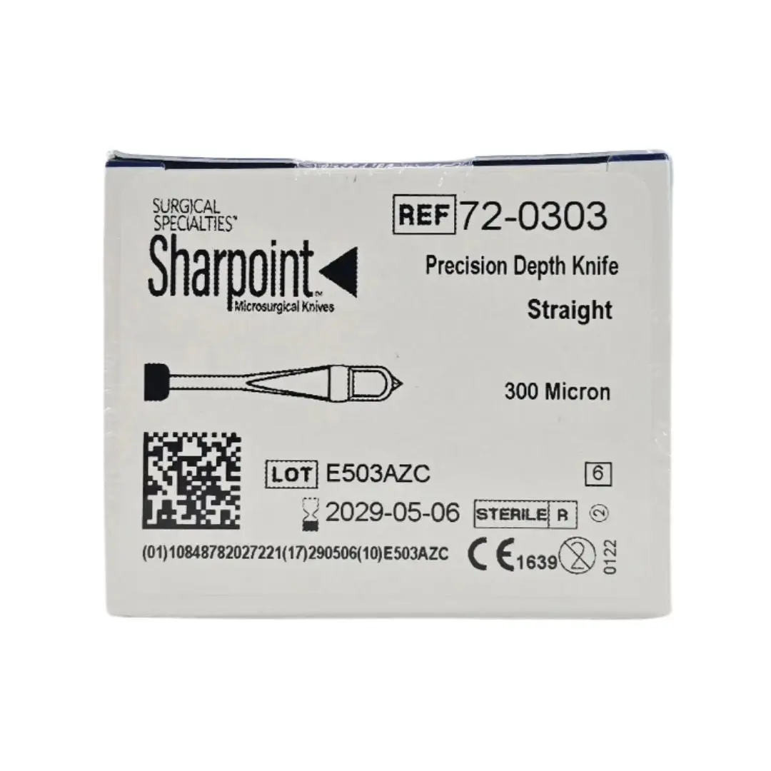 Surgical Specialties 72-0303 Sharpoint Precision Depth Knife Straight 300 Micron BX/6