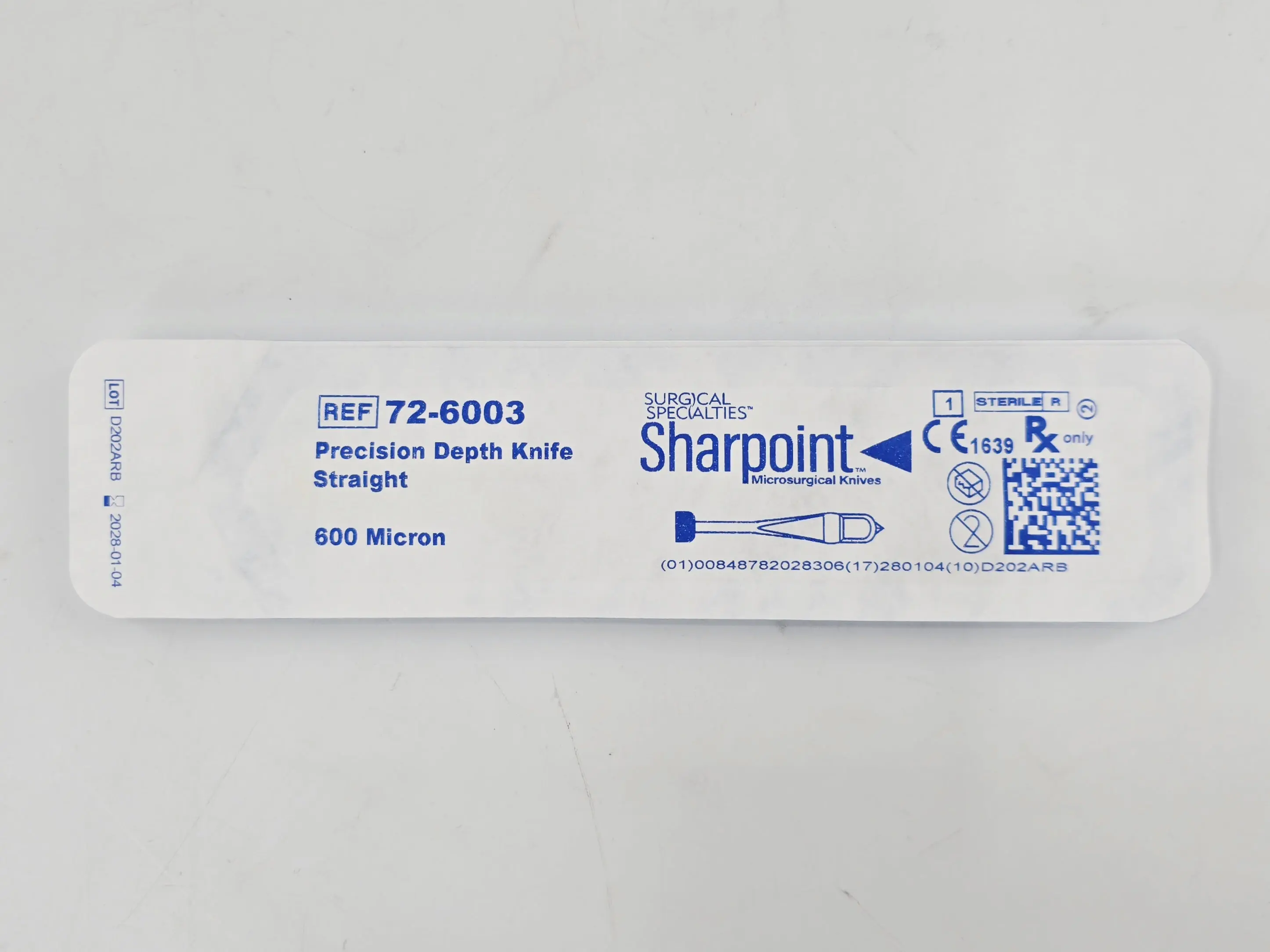 Surgical Specialties 72-6003 Sharpoint Precision Depth Knife Straight 600 Micron 6/BX - Image 2
